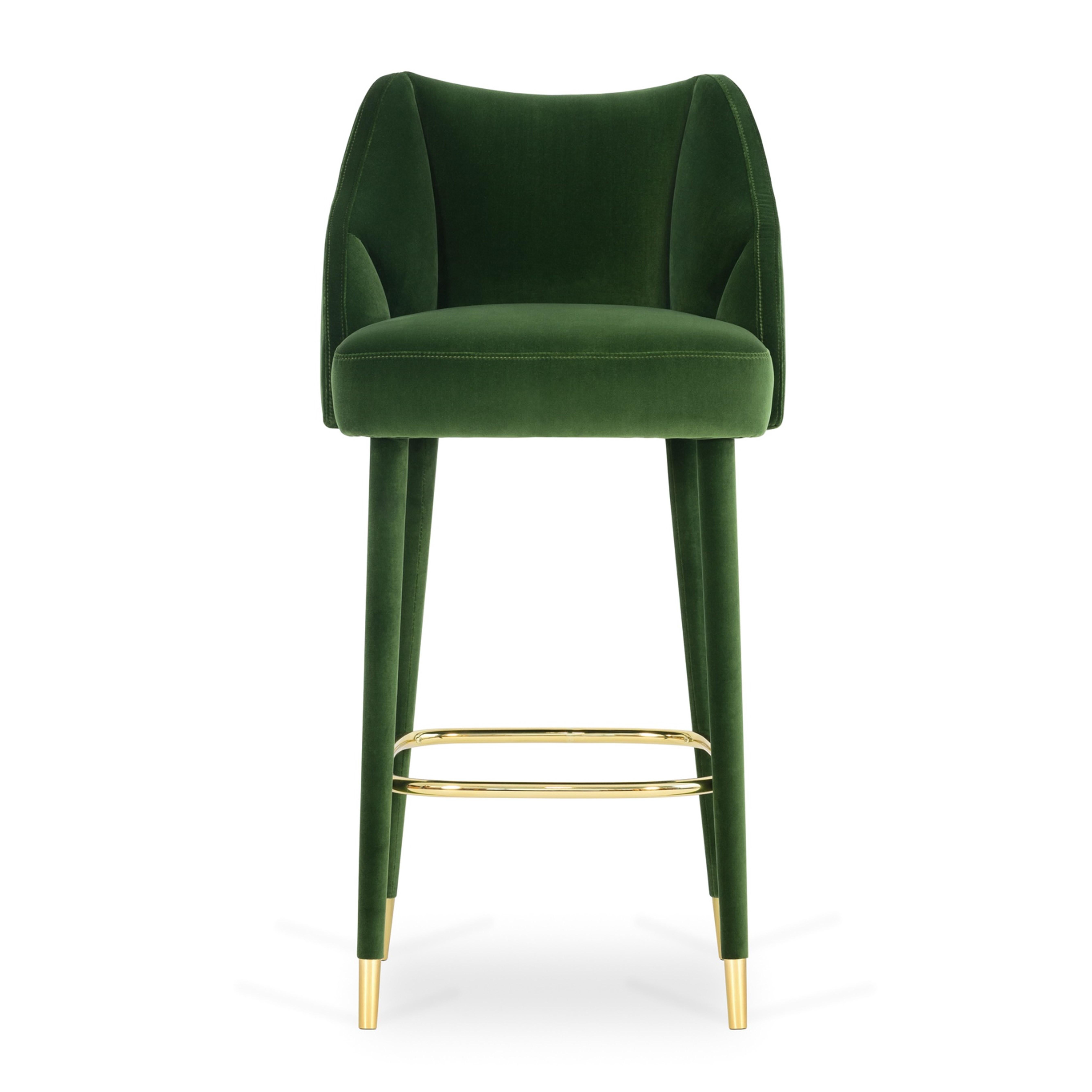 Modern Set of 2 Figueroa Bar Stool, Cotton Velvet, InsidherLand by Joana Santos Barbosa For Sale