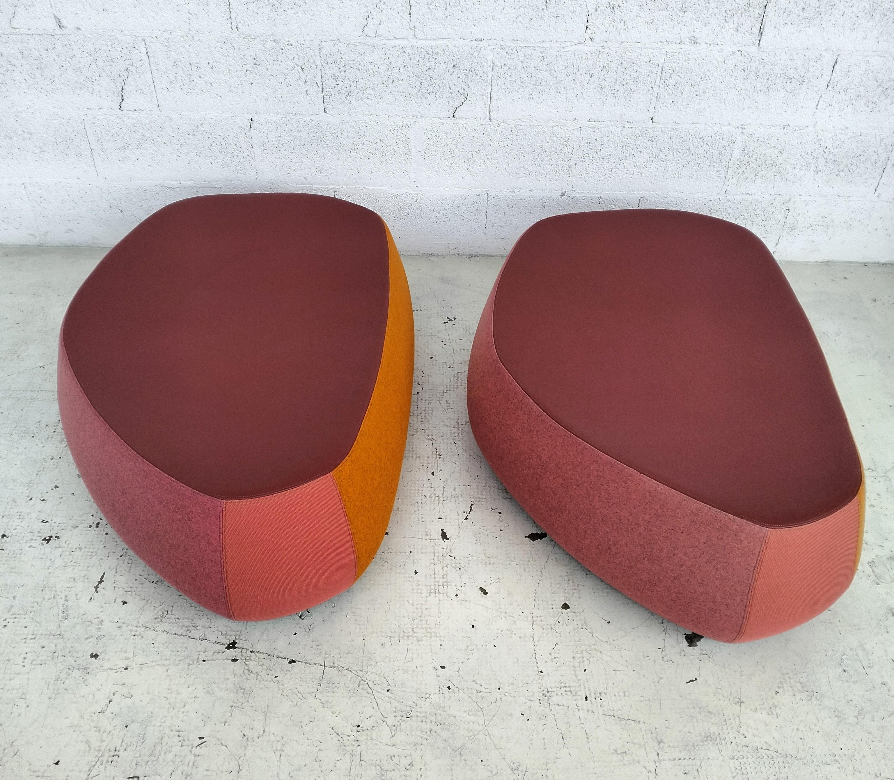 Set of 2 Fjord poufs by Patricia Urquiola for Moroso 2000s In Good Condition For Sale In Padova, IT