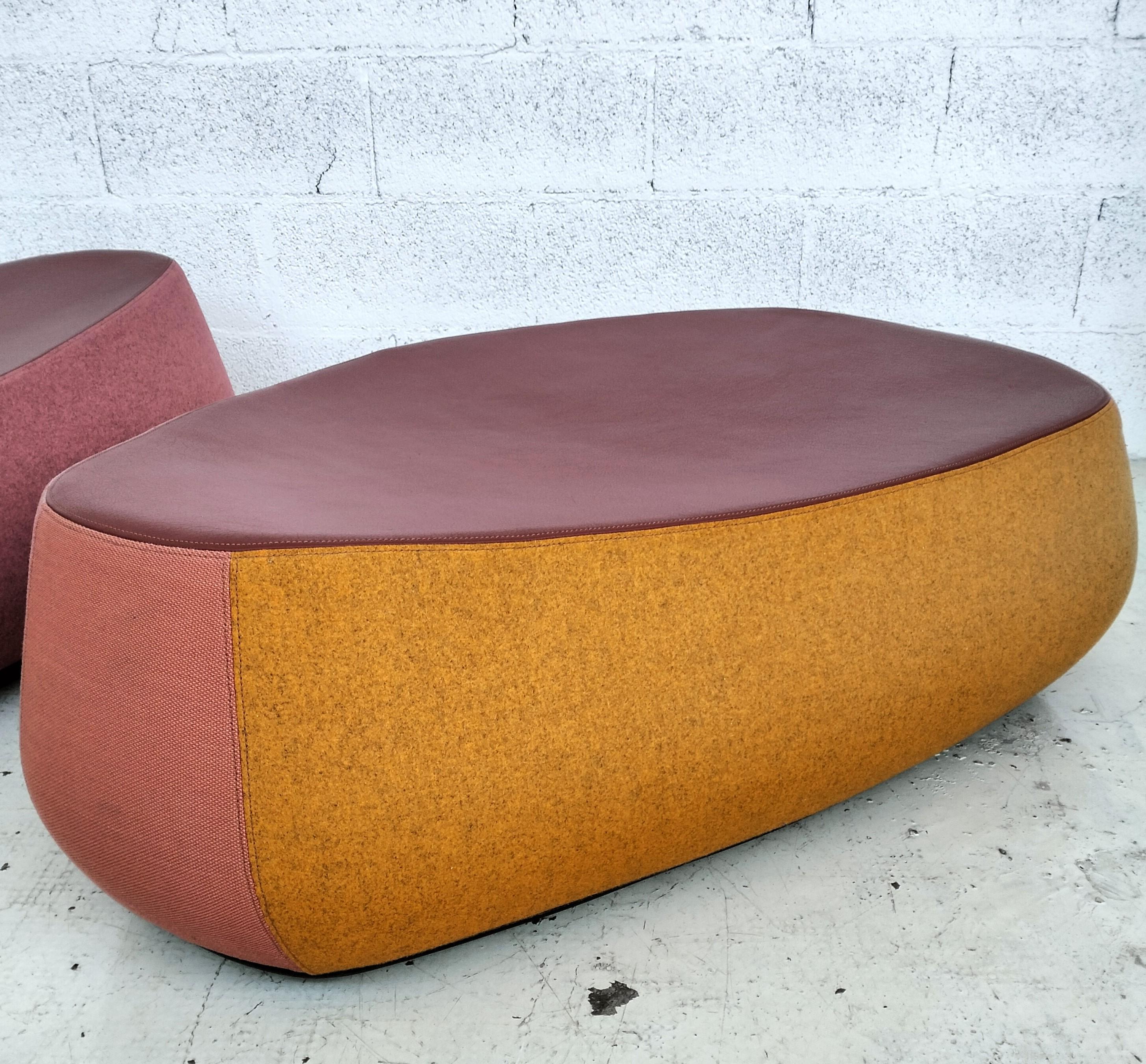 Contemporary Set of 2 Fjord poufs by Patricia Urquiola for Moroso 2000s For Sale