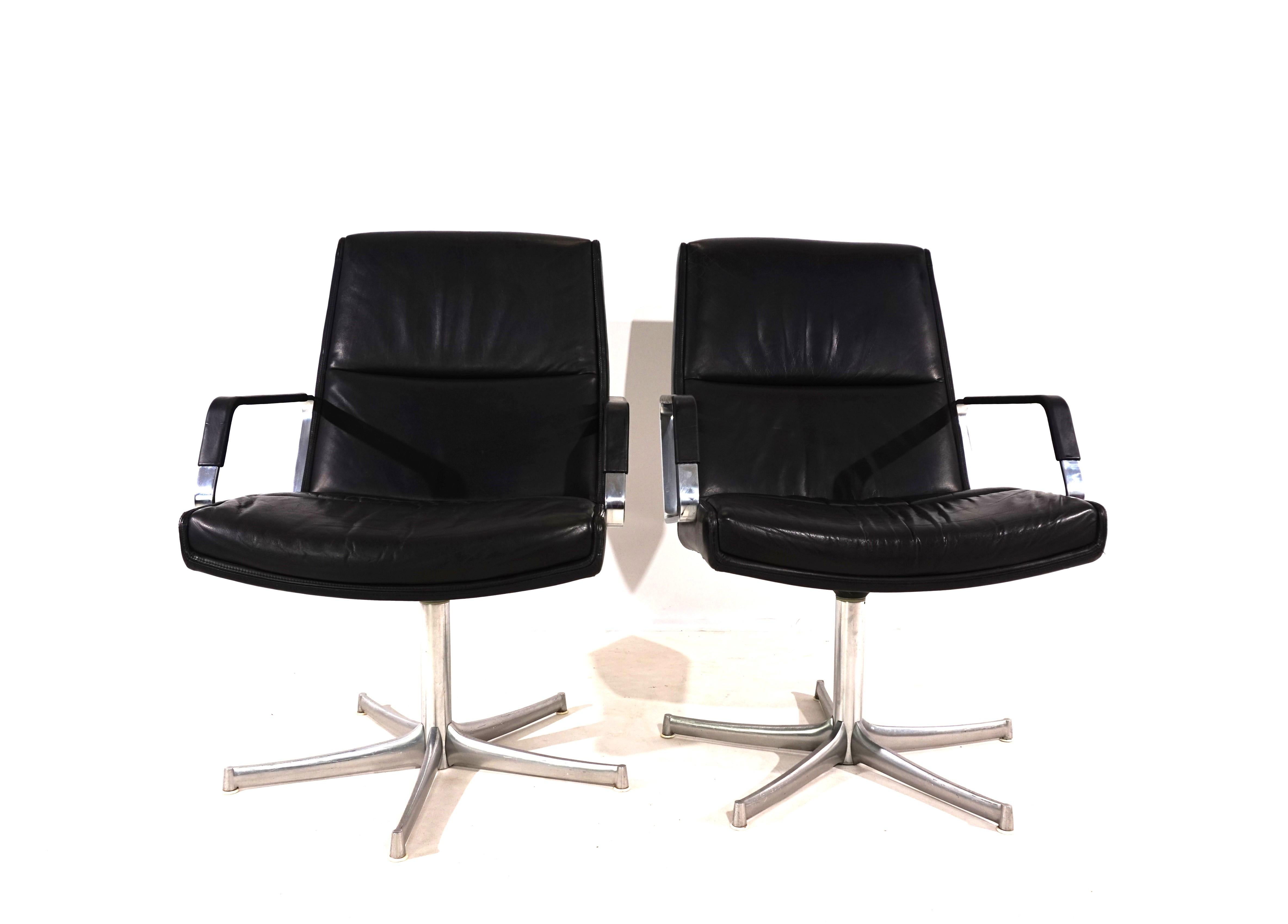 Set of 2 FK711 office chairs by Preben Fabricius/Jørgen Kastholm for Walter Knol 4
