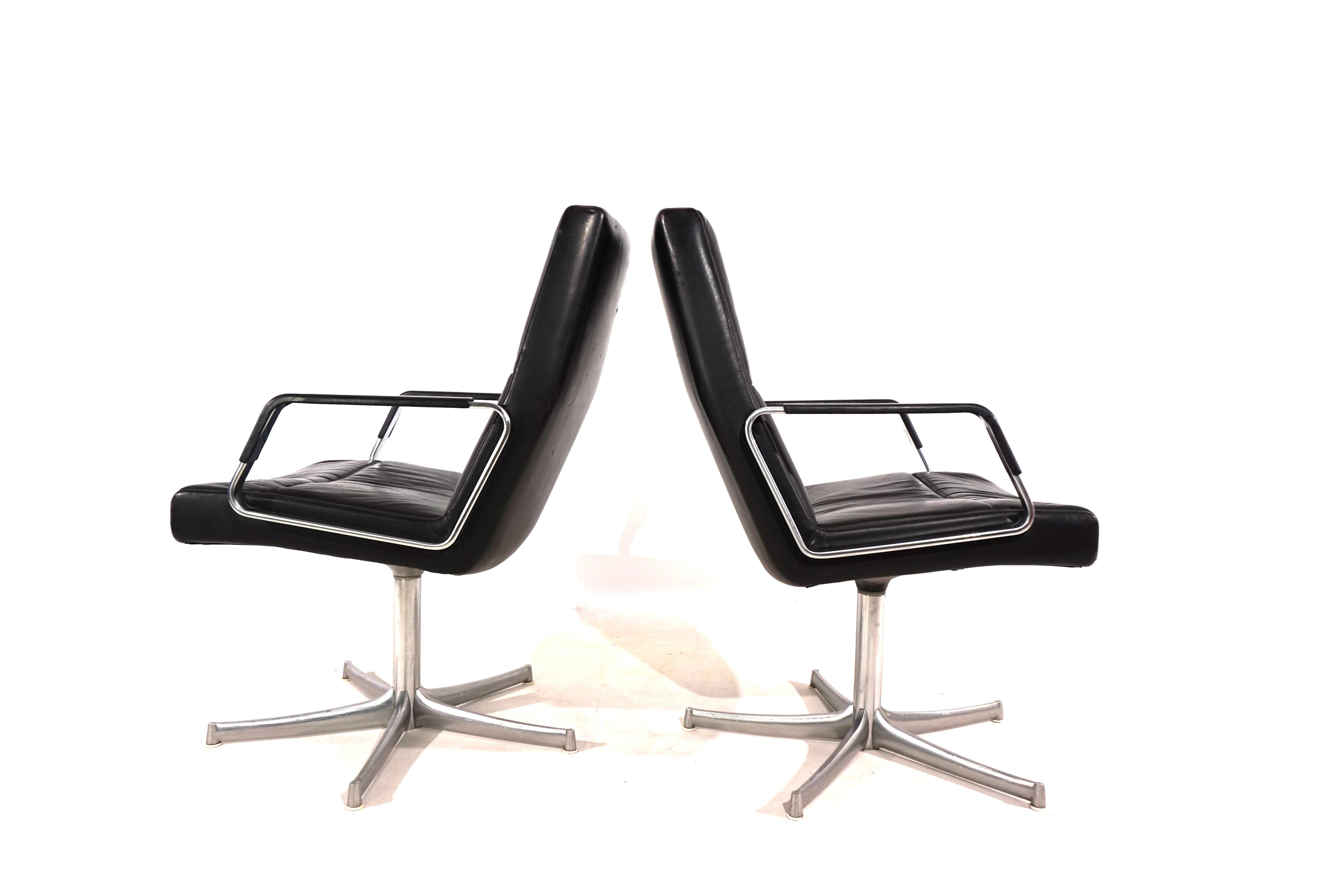 Set of 2 FK711 office chairs by Preben Fabricius/Jørgen Kastholm for Walter Knol 8