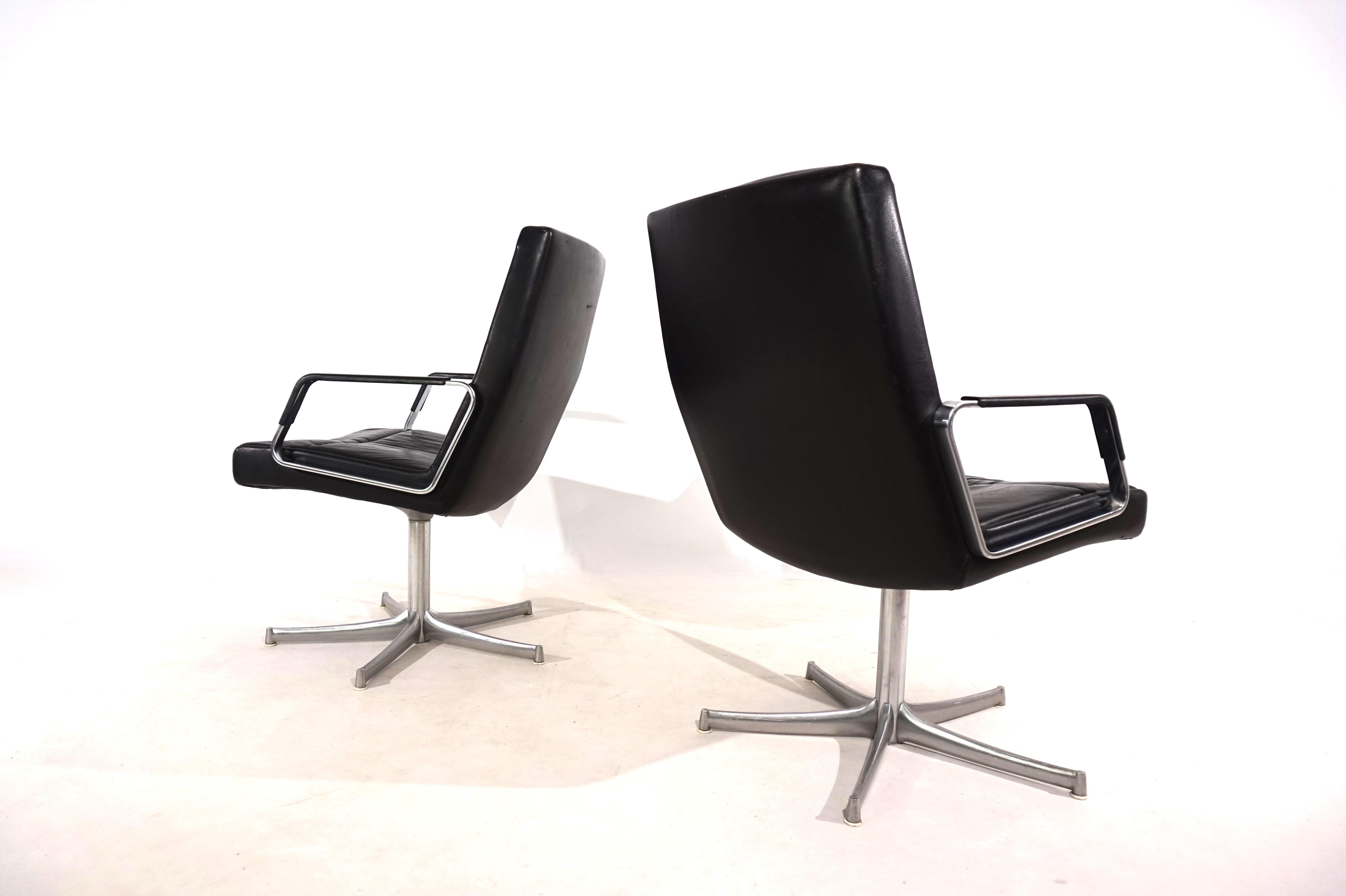 Set of 2 FK711 office chairs by Preben Fabricius/Jørgen Kastholm for Walter Knol 9