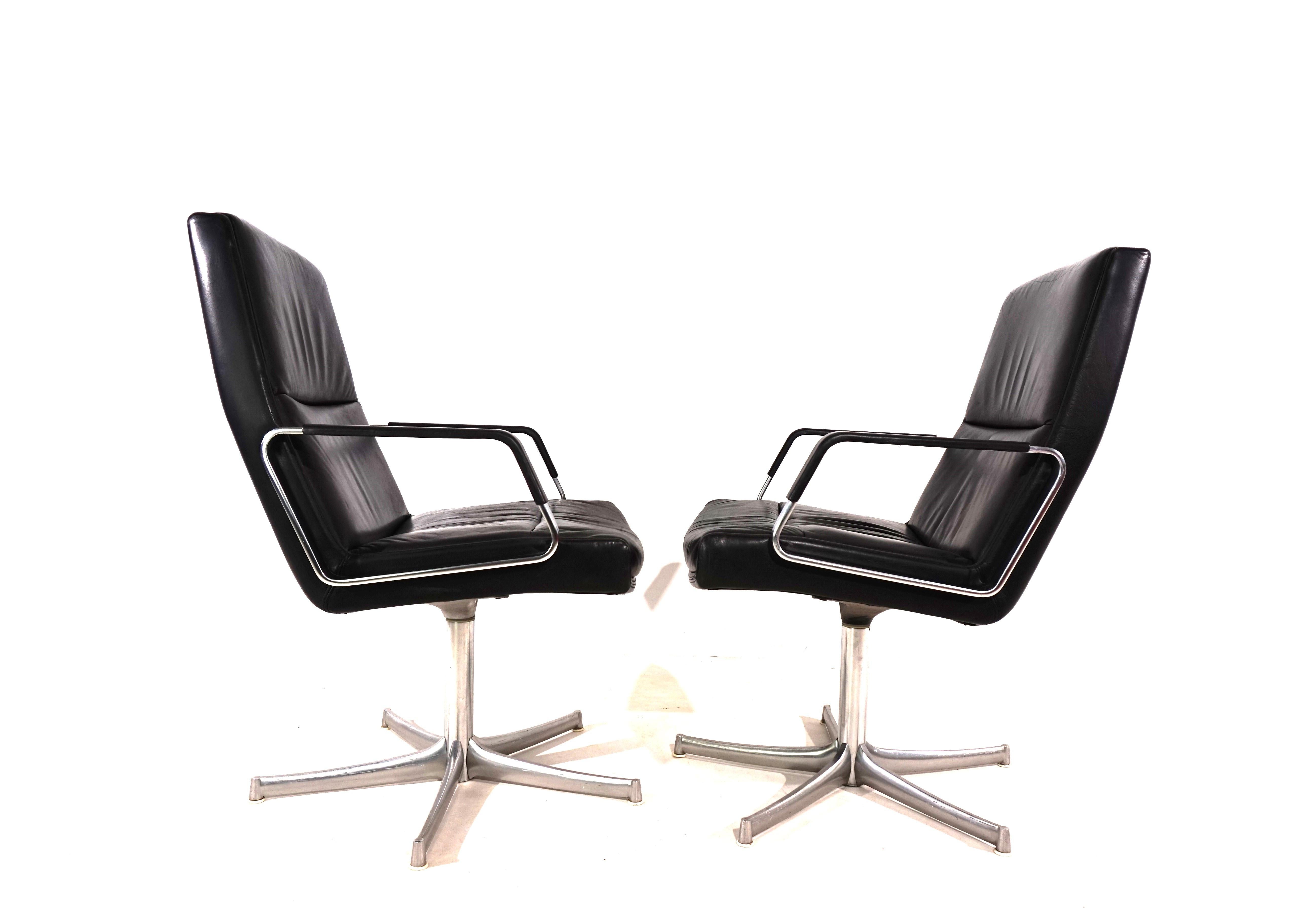 Set of 2 FK711 office chairs by Preben Fabricius/Jørgen Kastholm for Walter Knol 11
