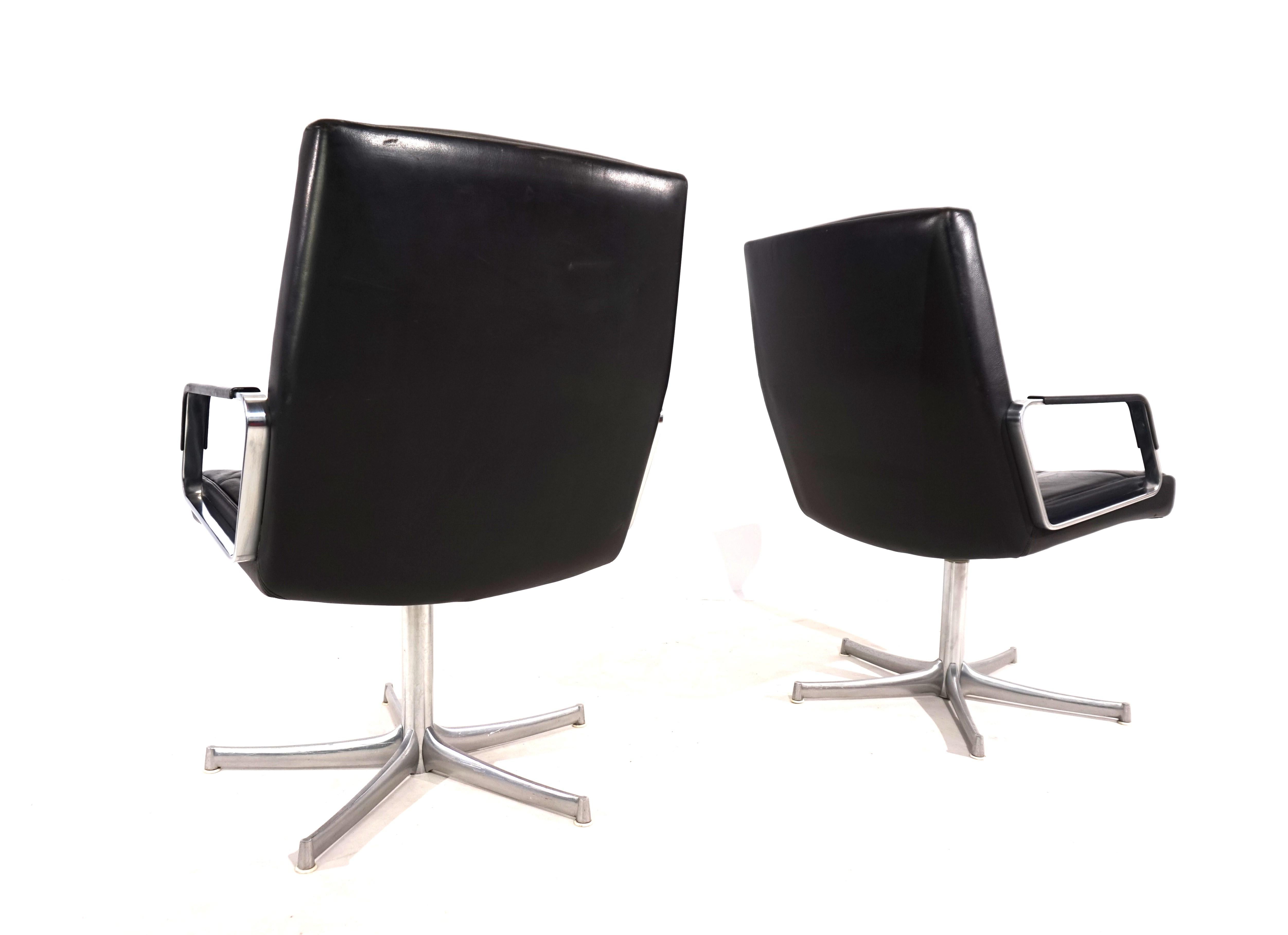 Mid-Century Modern Set of 2 FK711 office chairs by Preben Fabricius/Jørgen Kastholm for Walter Knol