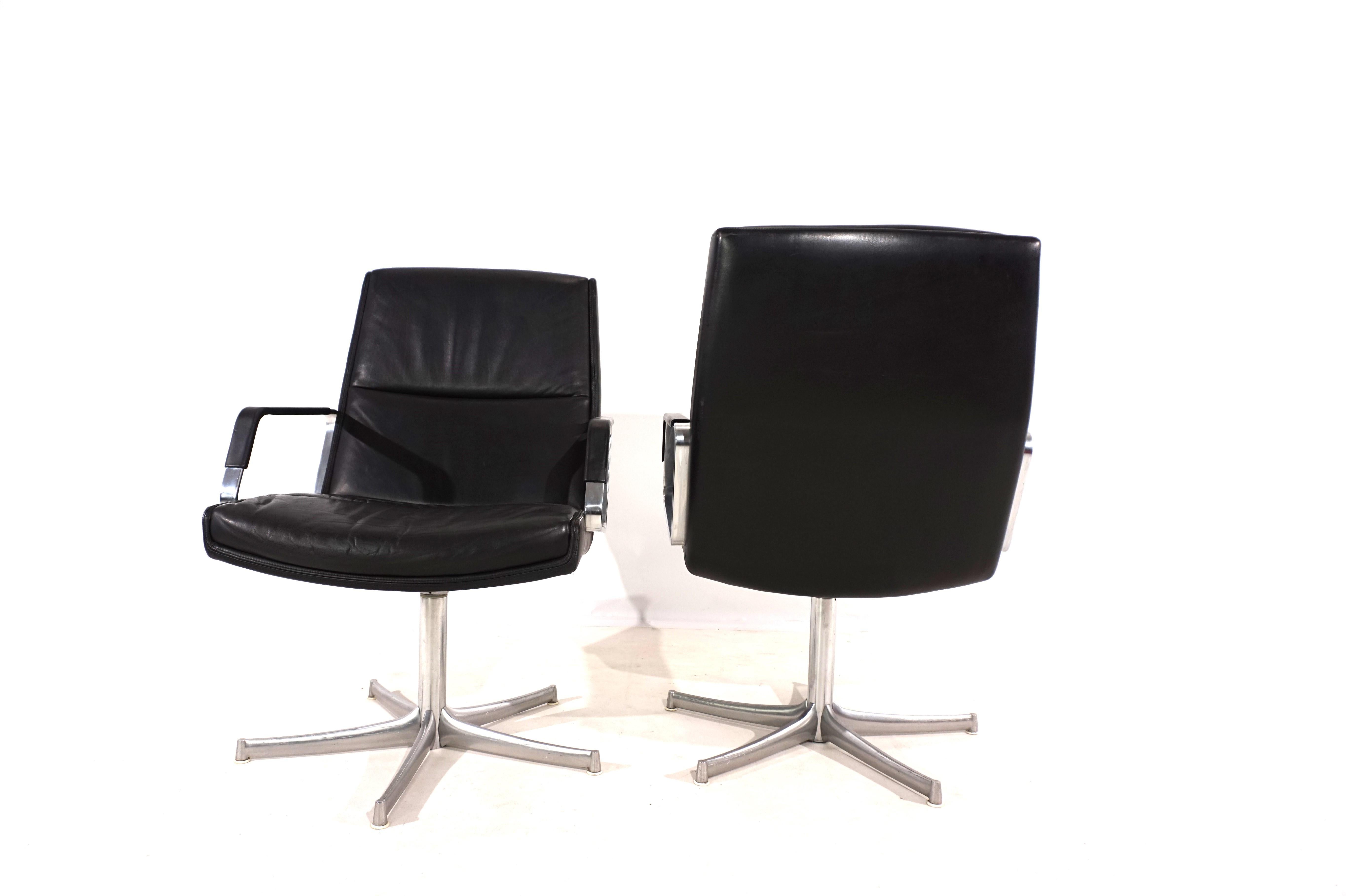 German Set of 2 FK711 office chairs by Preben Fabricius/Jørgen Kastholm for Walter Knol