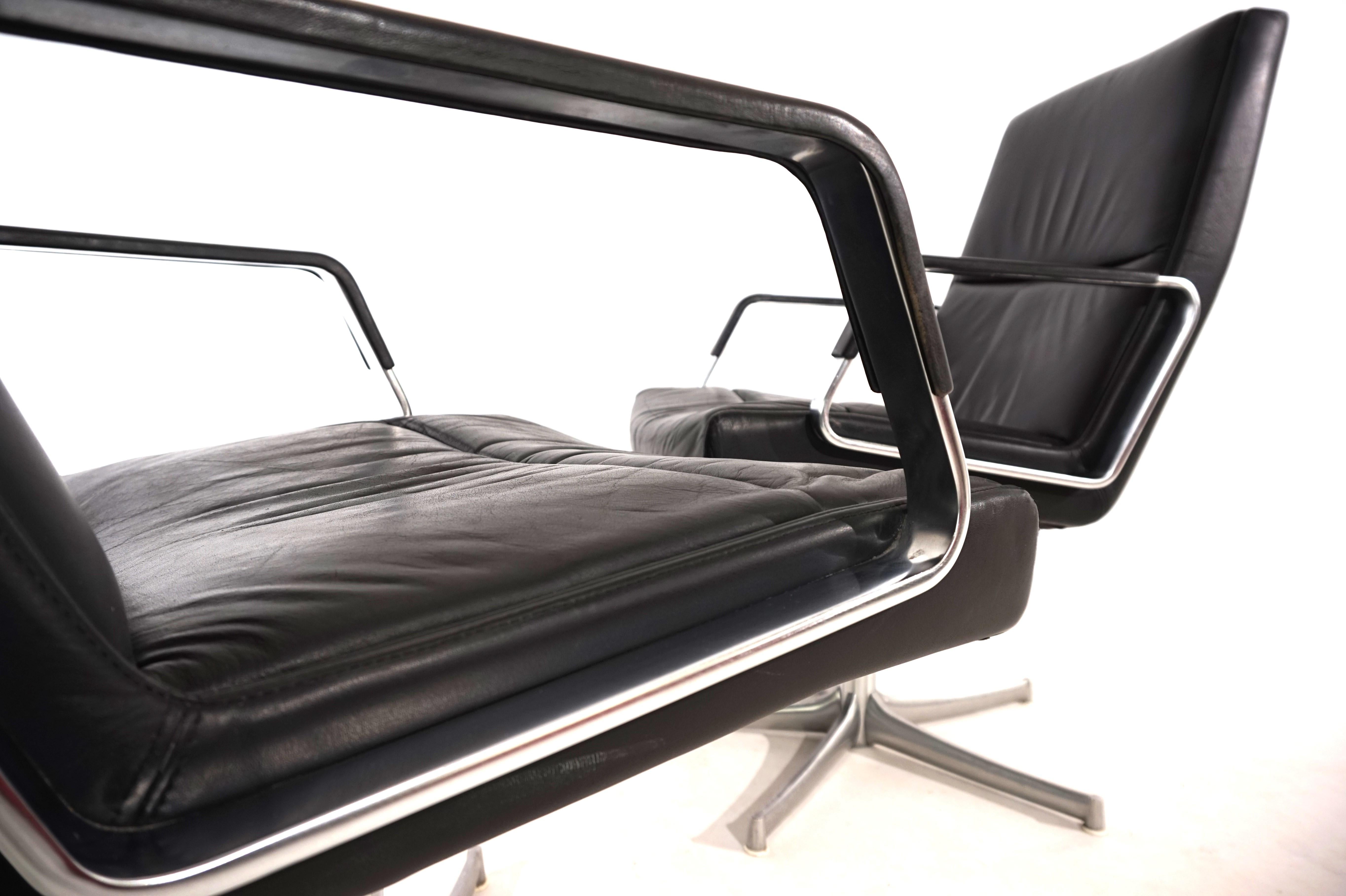 Set of 2 FK711 office chairs by Preben Fabricius/Jørgen Kastholm for Walter Knol In Good Condition In Ludwigslust, DE