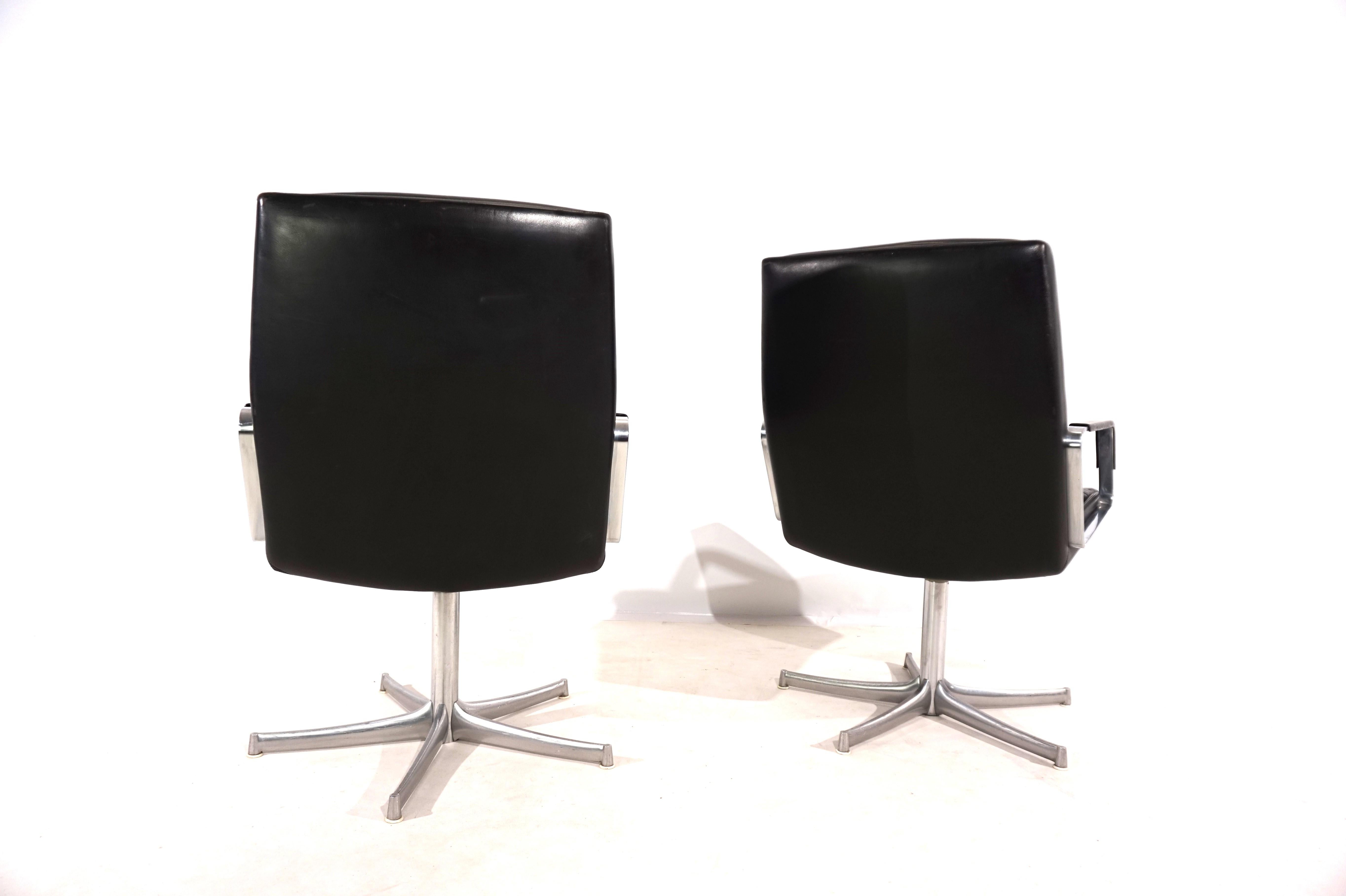 Set of 2 FK711 office chairs by Preben Fabricius/Jørgen Kastholm for Walter Knol 2