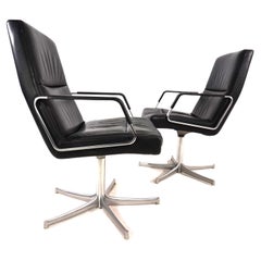 Set of 2 FK711 office chairs by Preben Fabricius/Jørgen Kastholm for Walter Knol