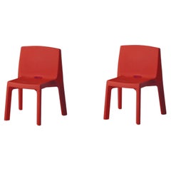 Set Of 2 Flame Red Q4 Chairs by Jorge Najera