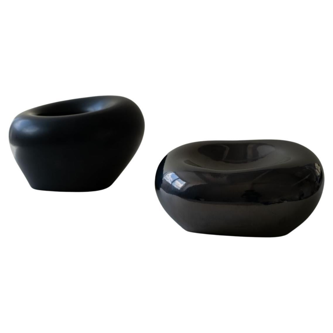 Set of 2 Flexible Formed Vase 3 and Bowl by Rino Claessens