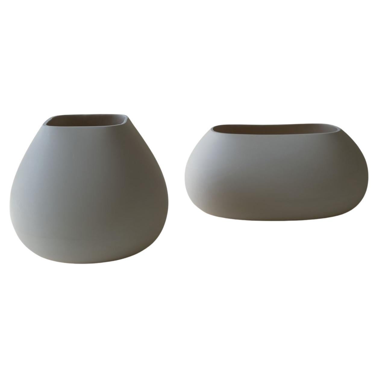 Ensemble de 2 vases de forme souple de Rino Claessens