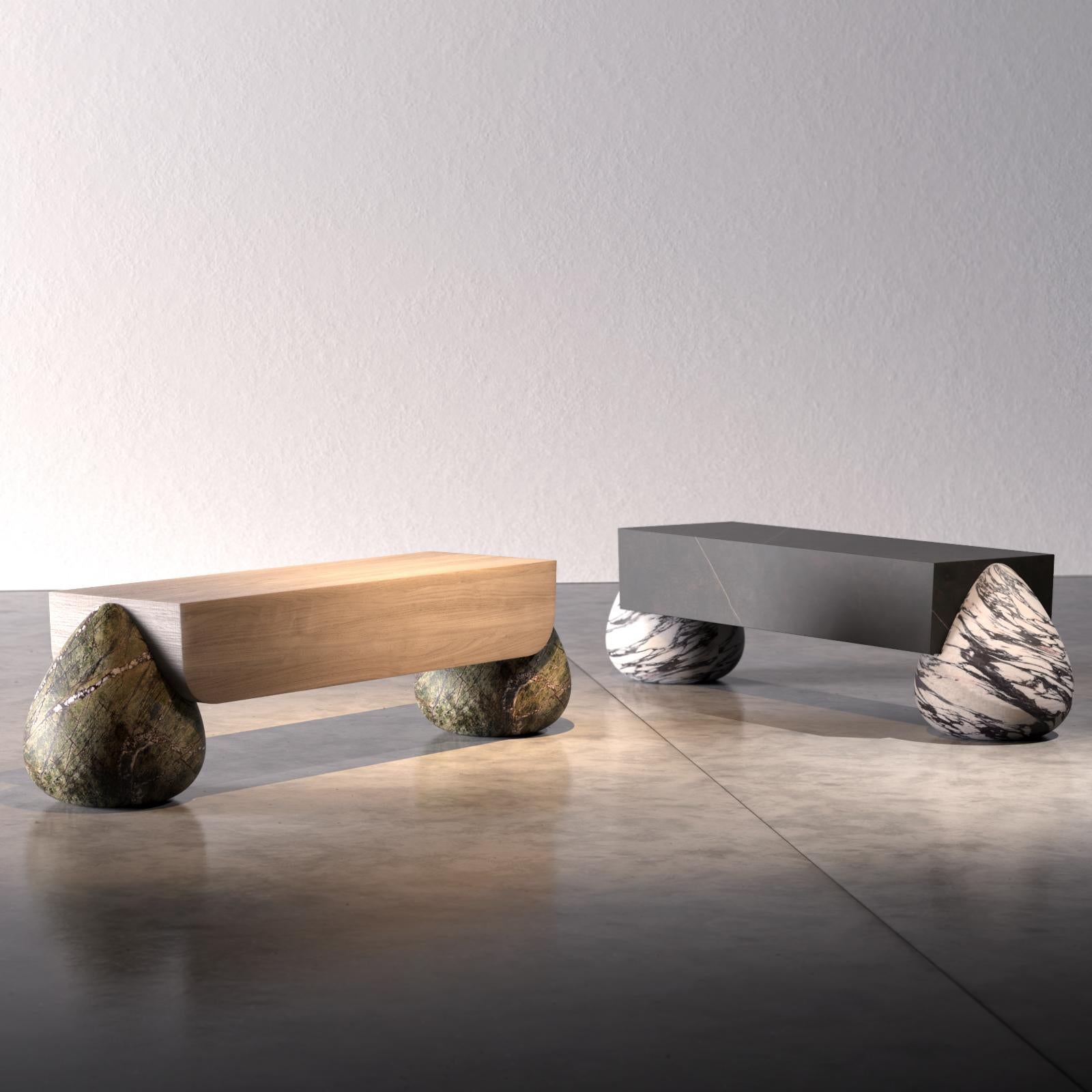 Set of 2 flint bench by Marmi Serafini
Dimensions: D 38 x W 156.6 x H 41 cm
Materials: marble, wood
Weight: 150 kg

