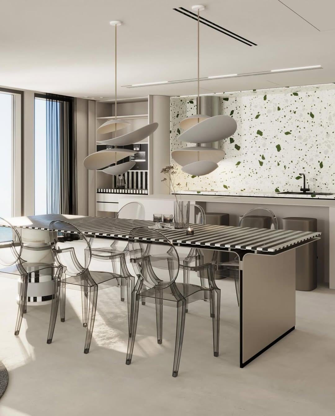 Set di 2 lampade scultoree a composizione fluttuante in ceramica e ottone di Elsa Foulon in vendita 8
