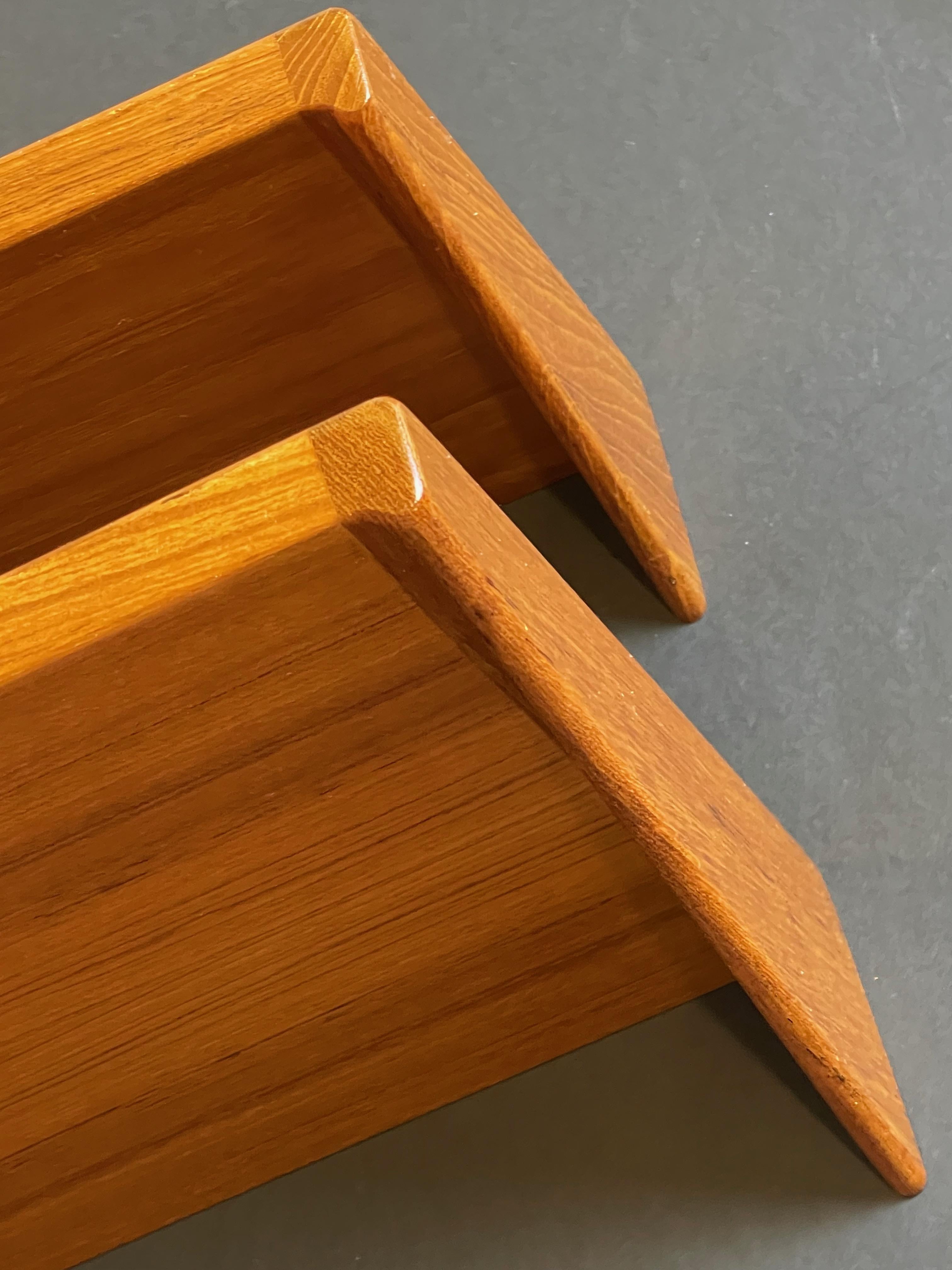 Set of 2 Floating Shelves, Teak by Kai Kristiansen for Fm Møbler, 1960s, Denmark For Sale 6