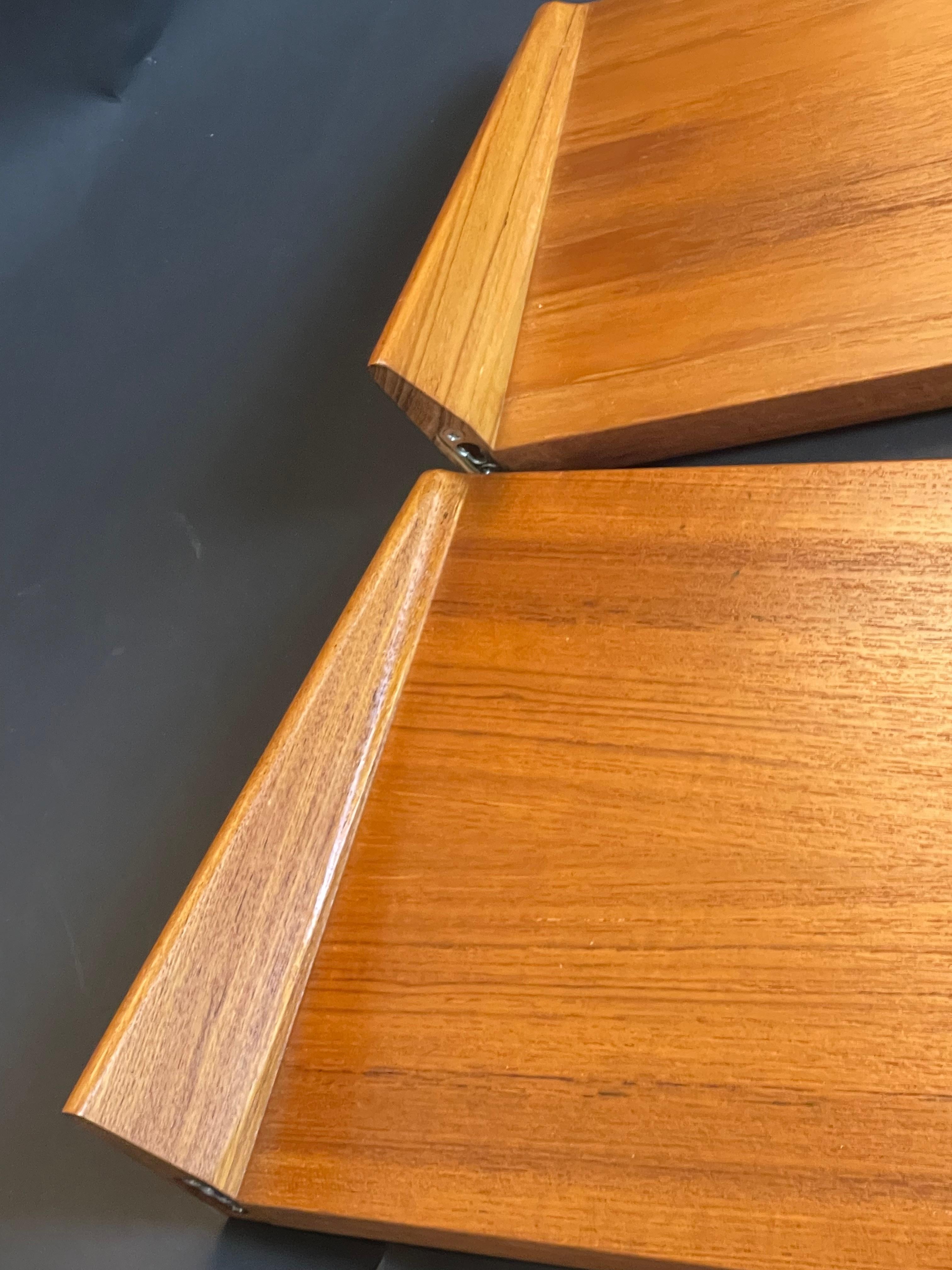 Set of 2 Floating Shelves, Teak by Kai Kristiansen for Fm Møbler, 1960s, Denmark For Sale 8
