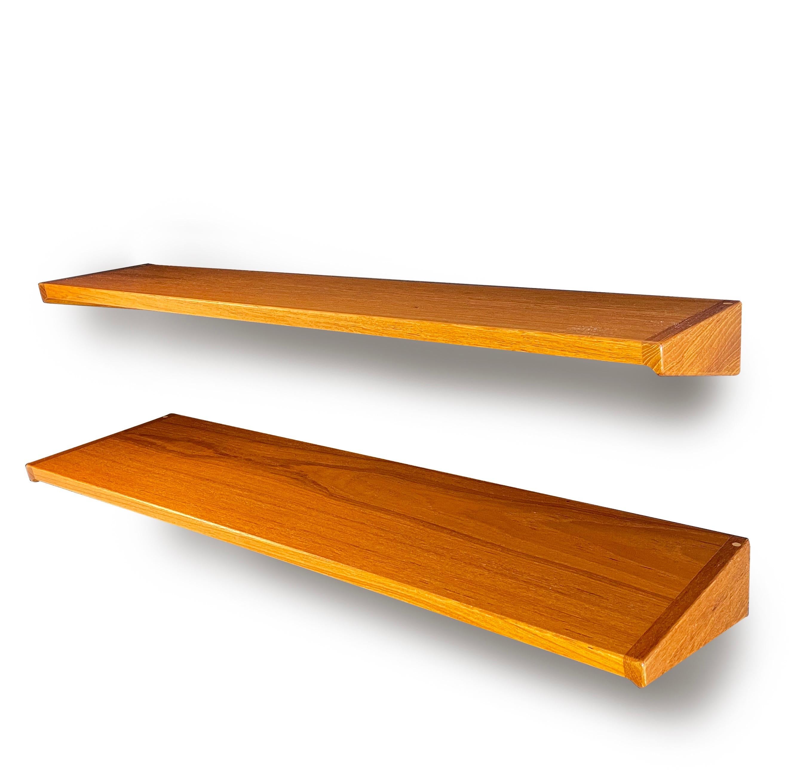 20th Century Set of 2 Floating Shelves, Teak by Kai Kristiansen for Fm Møbler, 1960s, Denmark For Sale