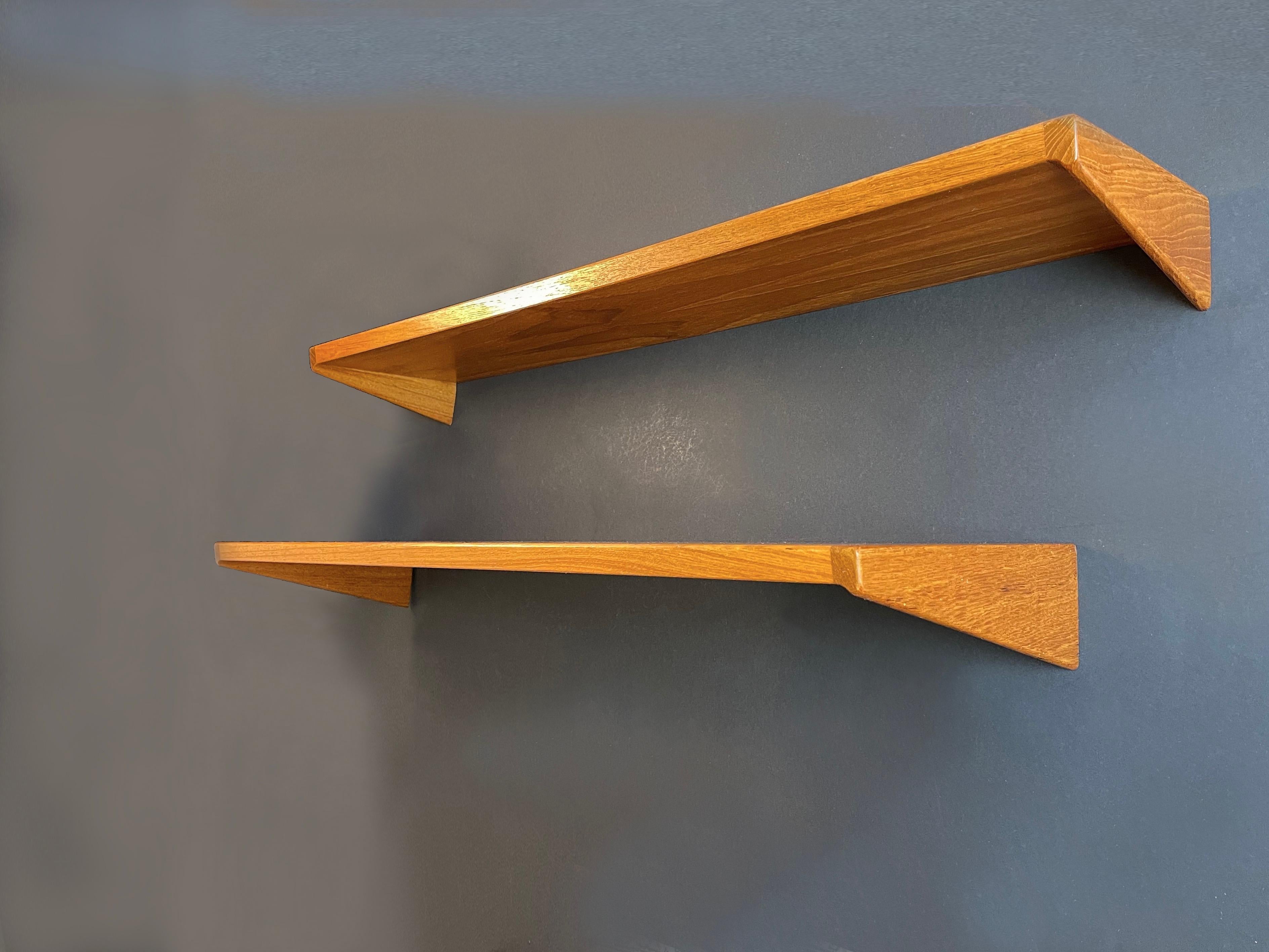 Set of 2 Floating Shelves, Teak by Kai Kristiansen for Fm Møbler, 1960s, Denmark For Sale 1