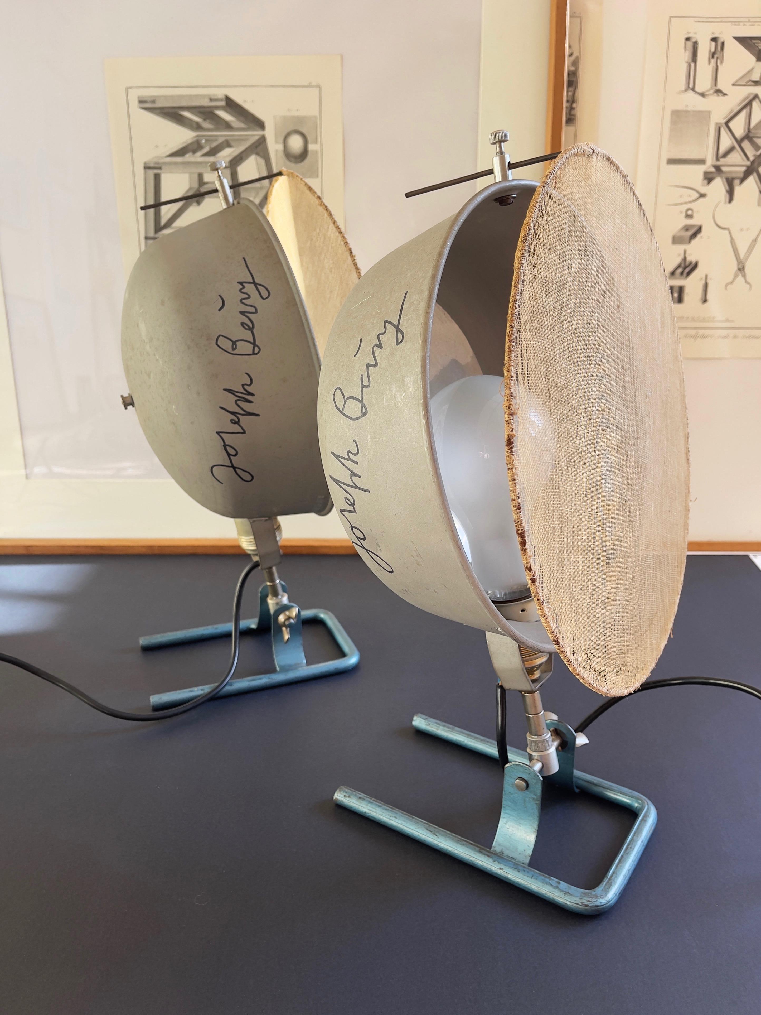 Set of 2 Floor Lamps, with Joseph Beuys' Autograph, Industrial 1950s, Germany For Sale 4