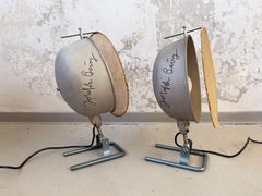 Set of 2 Floor Lamps, with Joseph Beuys' Autograph, Industrial 1950s, Germany