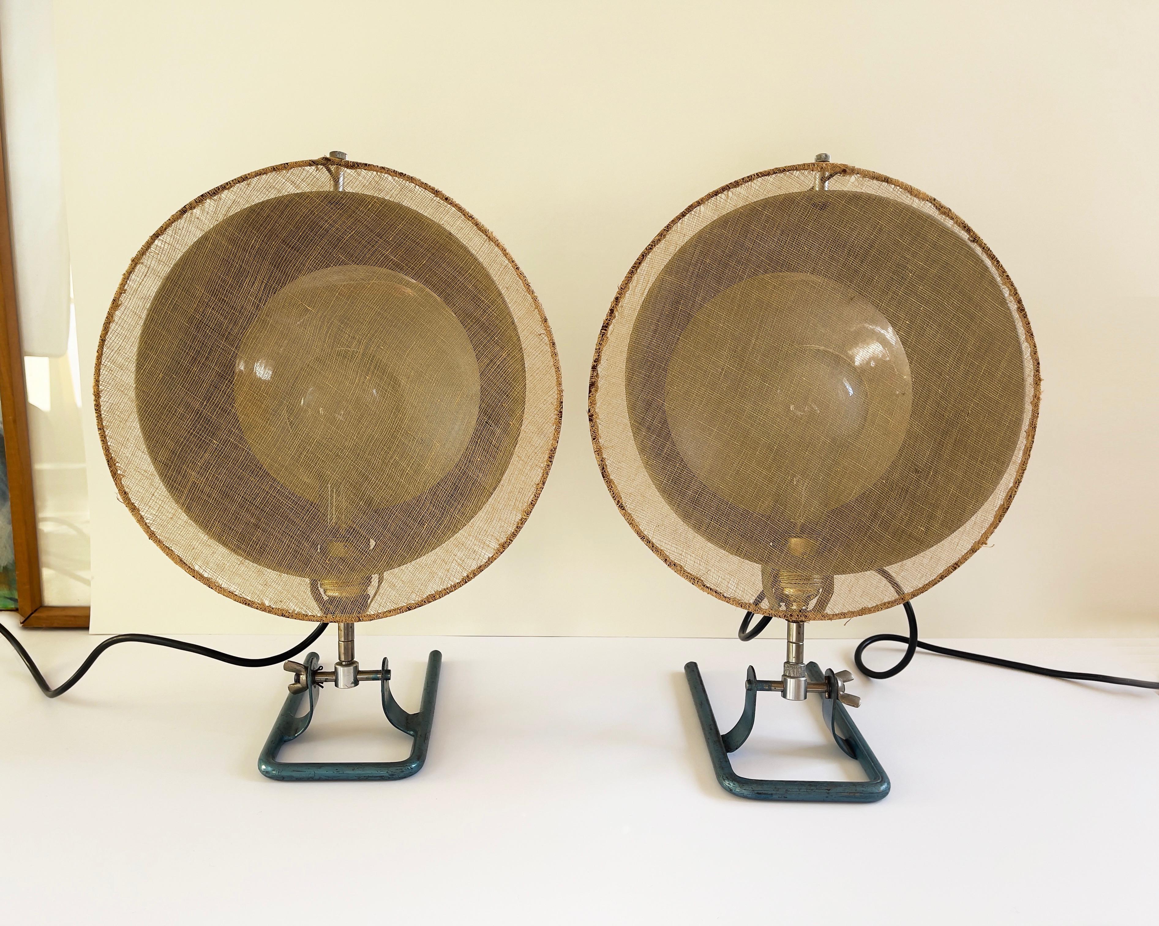 Set of 2 Floor Lamps, with Joseph Beuys' Autograph, Industrial 1950s, Germany In Good Condition For Sale In Andernach, DE