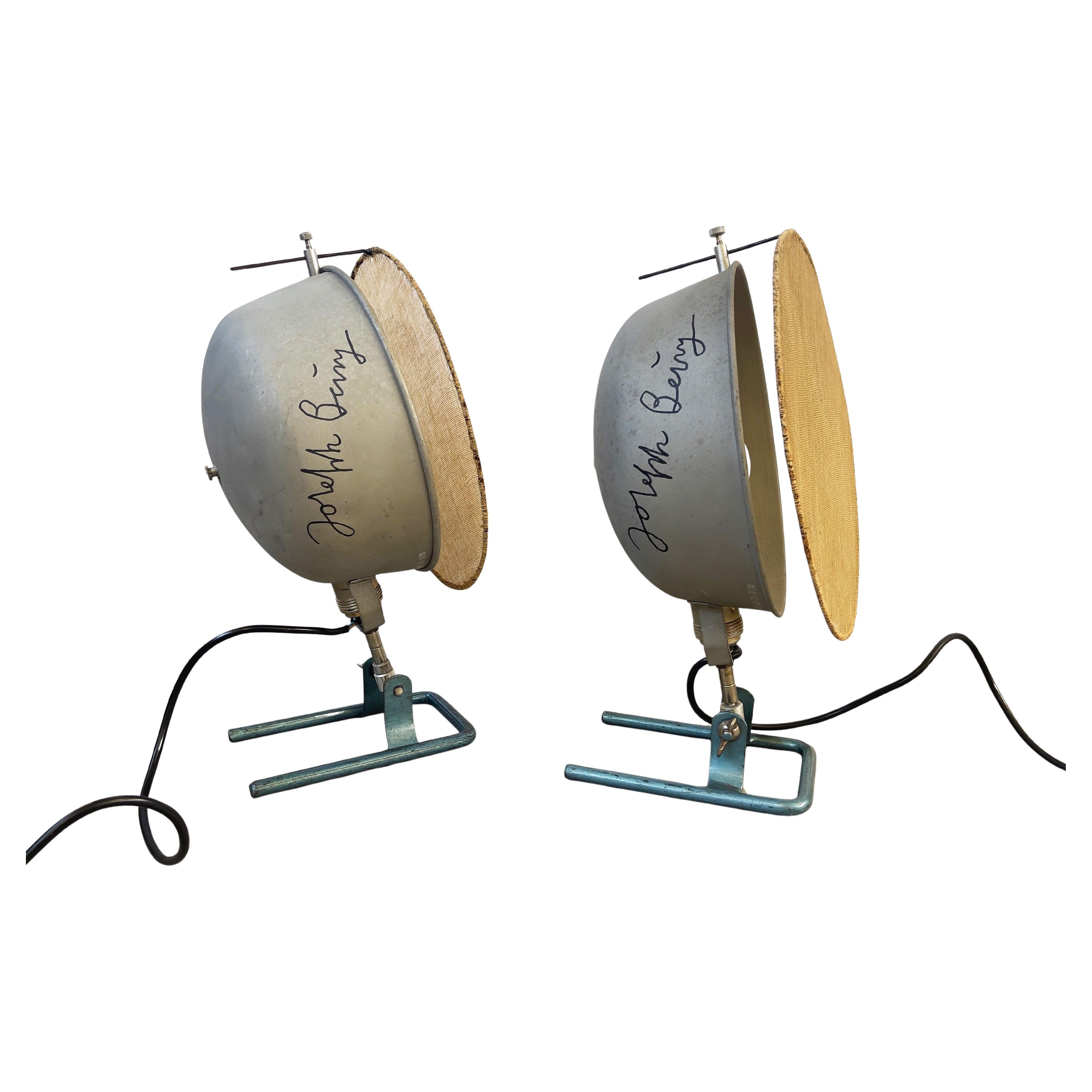 Set of 2 Floor Lamps, with Joseph Beuys
 Autograph, Industrial 1950s, Germany For Sale
