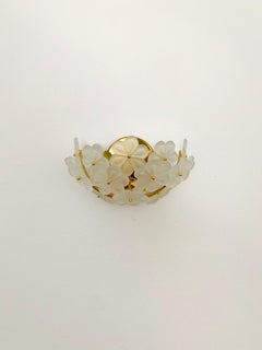 Set of 2 Floral Crystal Glass Wall Lamps by Ernst Palme
