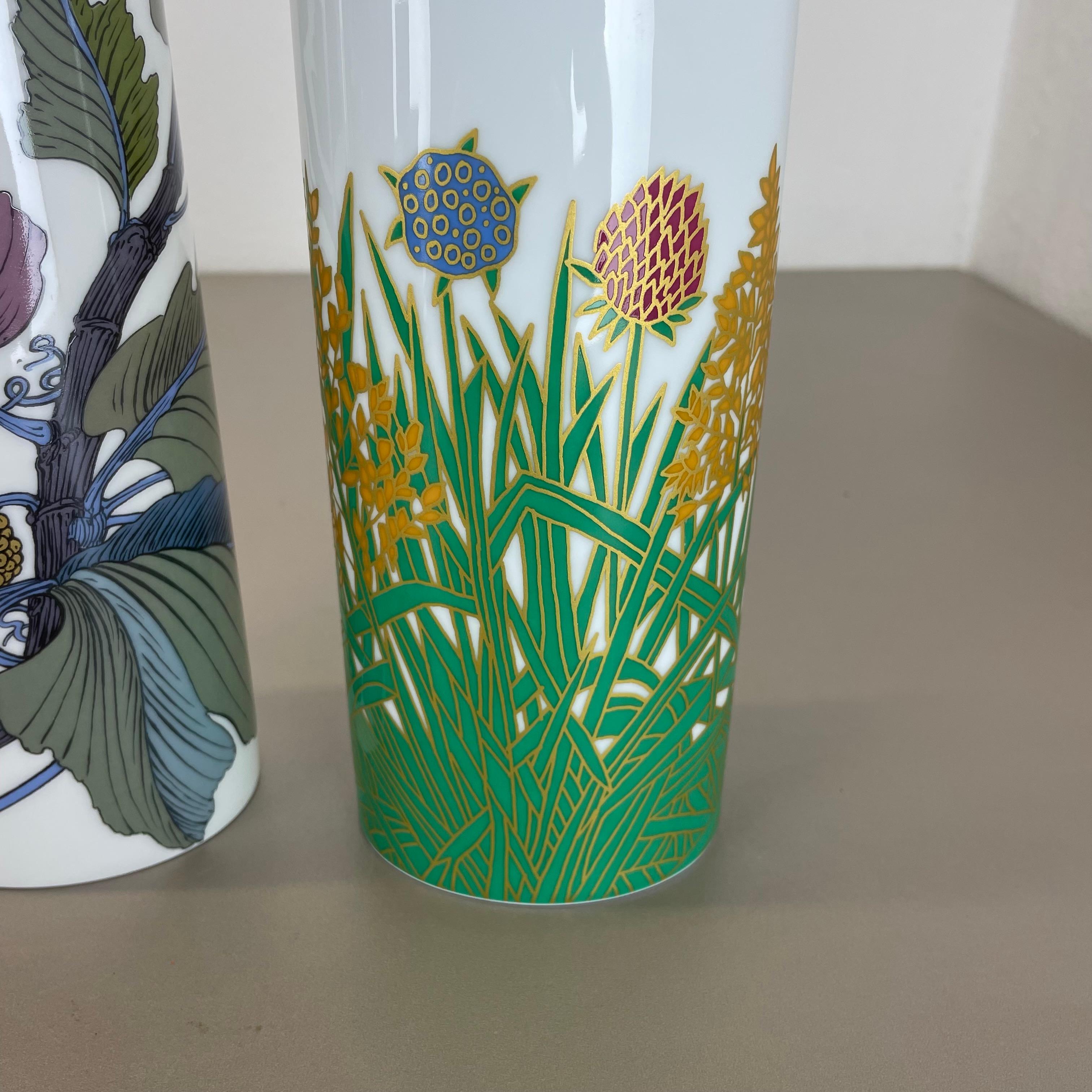 Set of 2 Floral Vases by W. Bauer and A. Le Foll for Rosenthal, Germany, 1980s For Sale 3