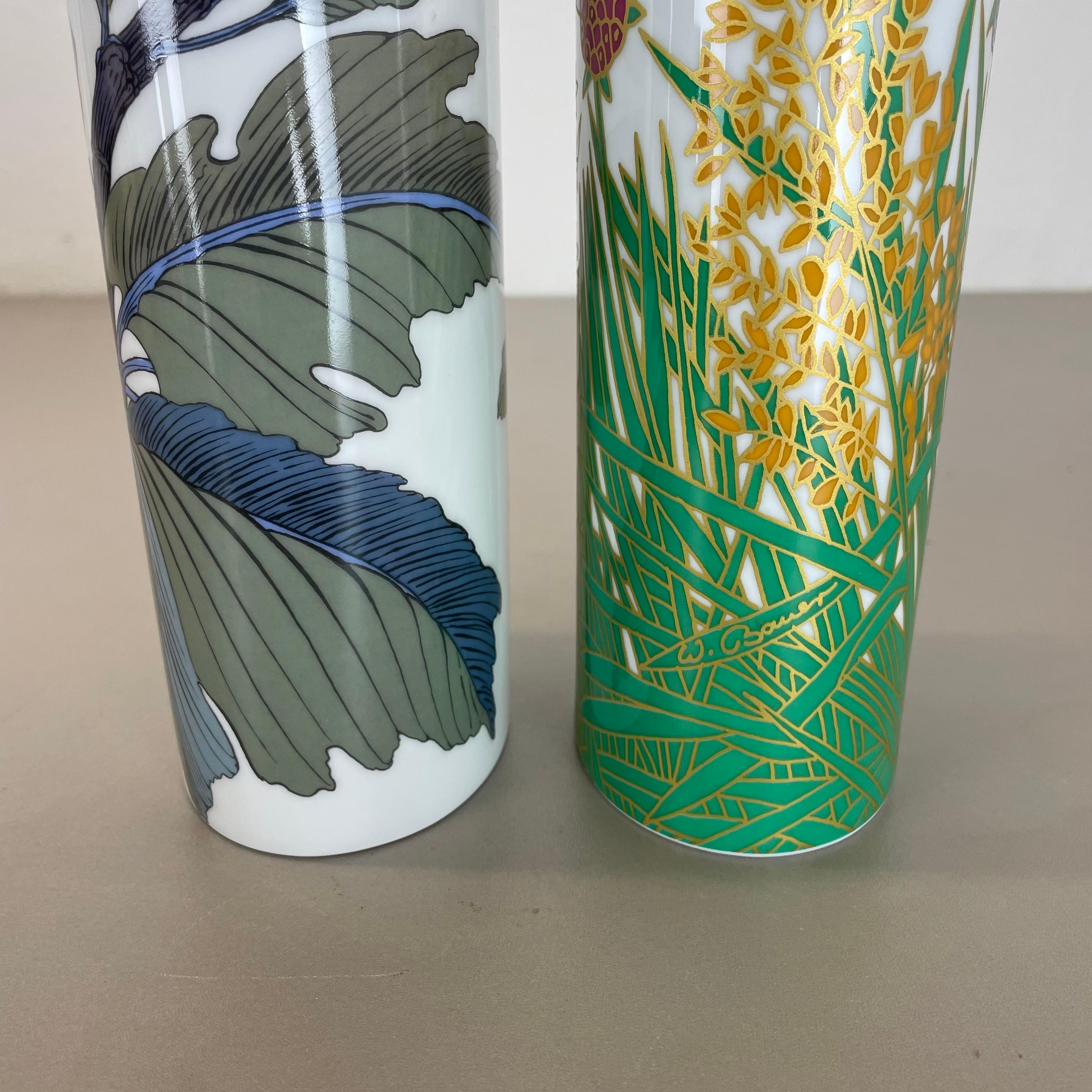 Set of 2 Floral Vases by W. Bauer and A. Le Foll for Rosenthal, Germany, 1980s For Sale 7