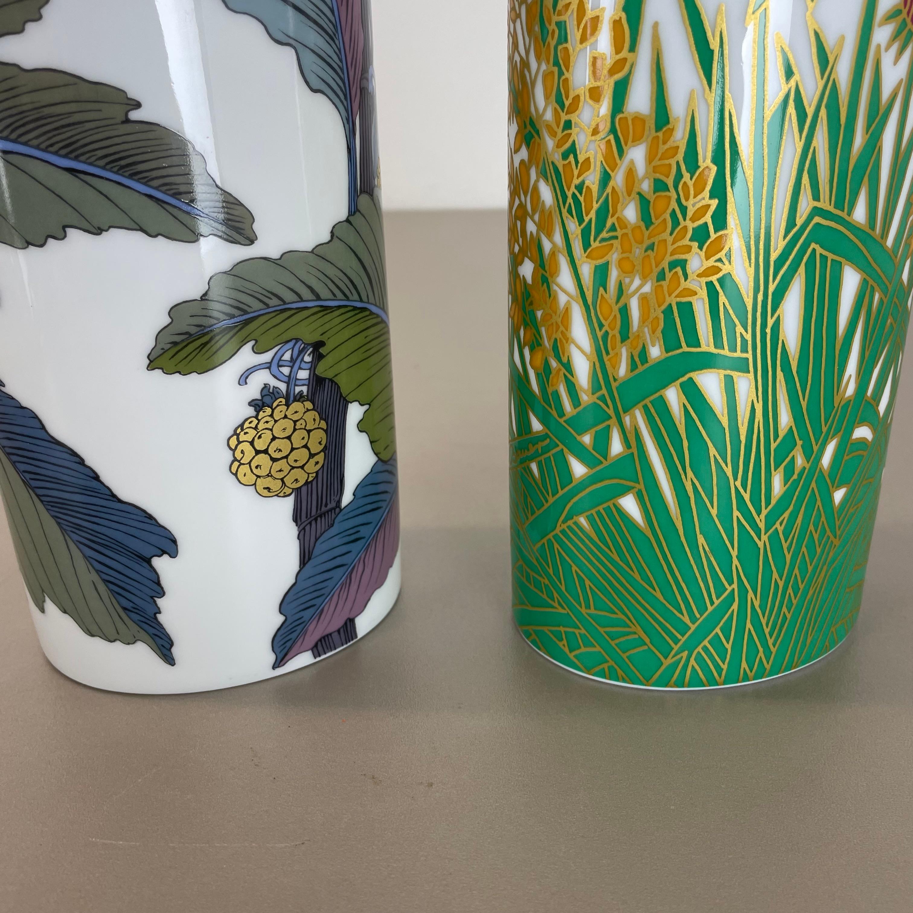 Set of 2 Floral Vases by W. Bauer and A. Le Foll for Rosenthal, Germany, 1980s For Sale 7