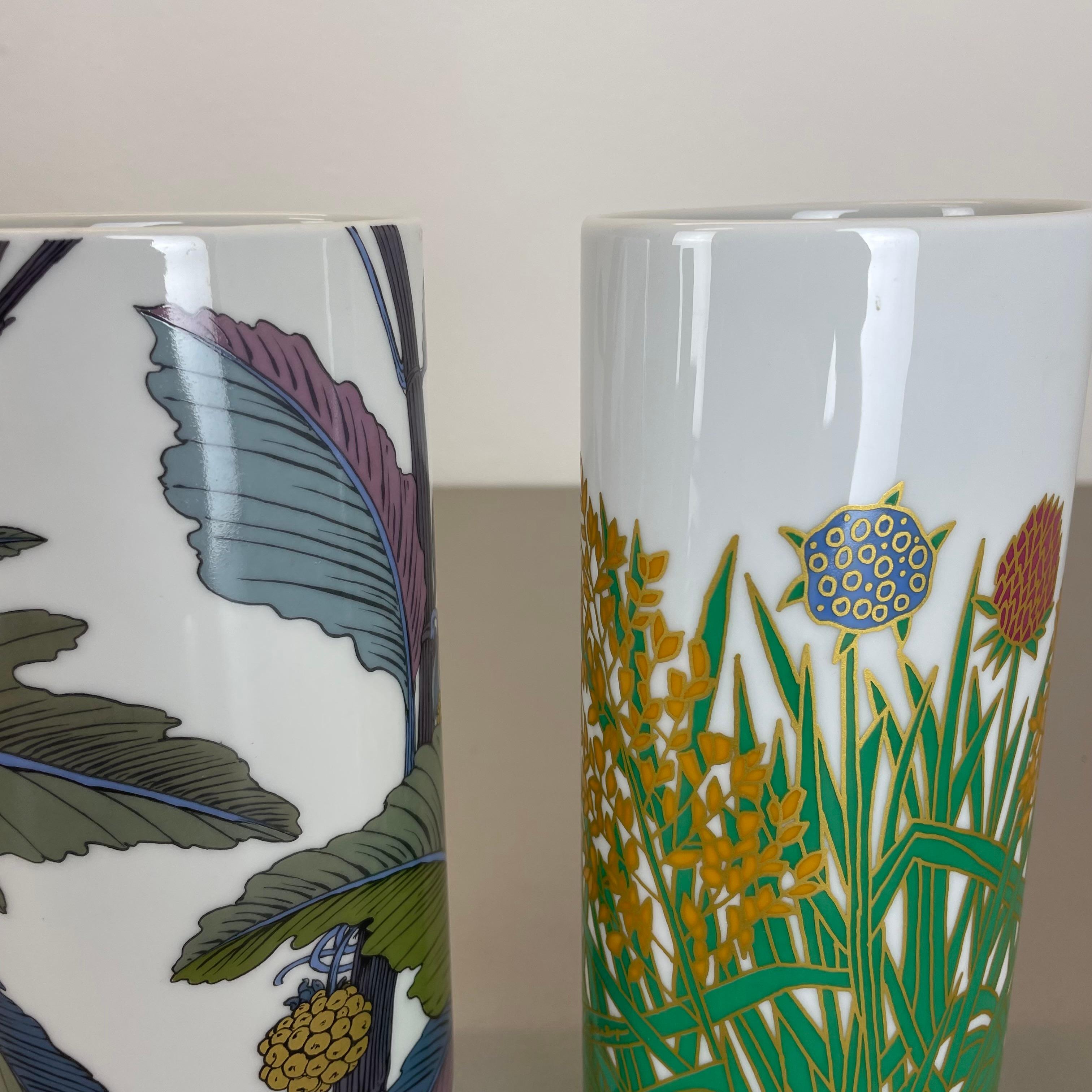Set of 2 Floral Vases by W. Bauer and A. Le Foll for Rosenthal, Germany, 1980s For Sale 8