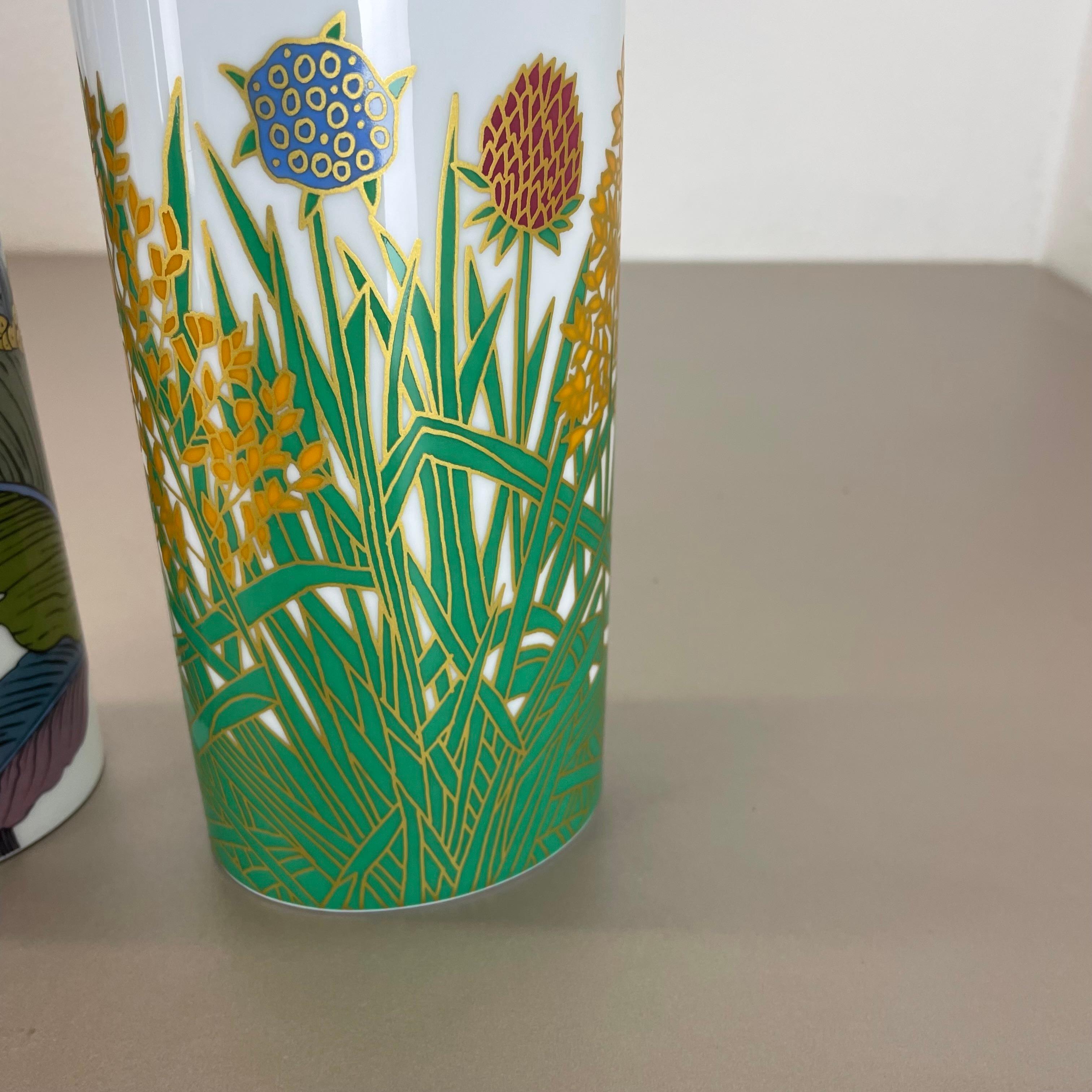 Set of 2 Floral Vases by W. Bauer and A. Le Foll for Rosenthal, Germany, 1980s For Sale 10