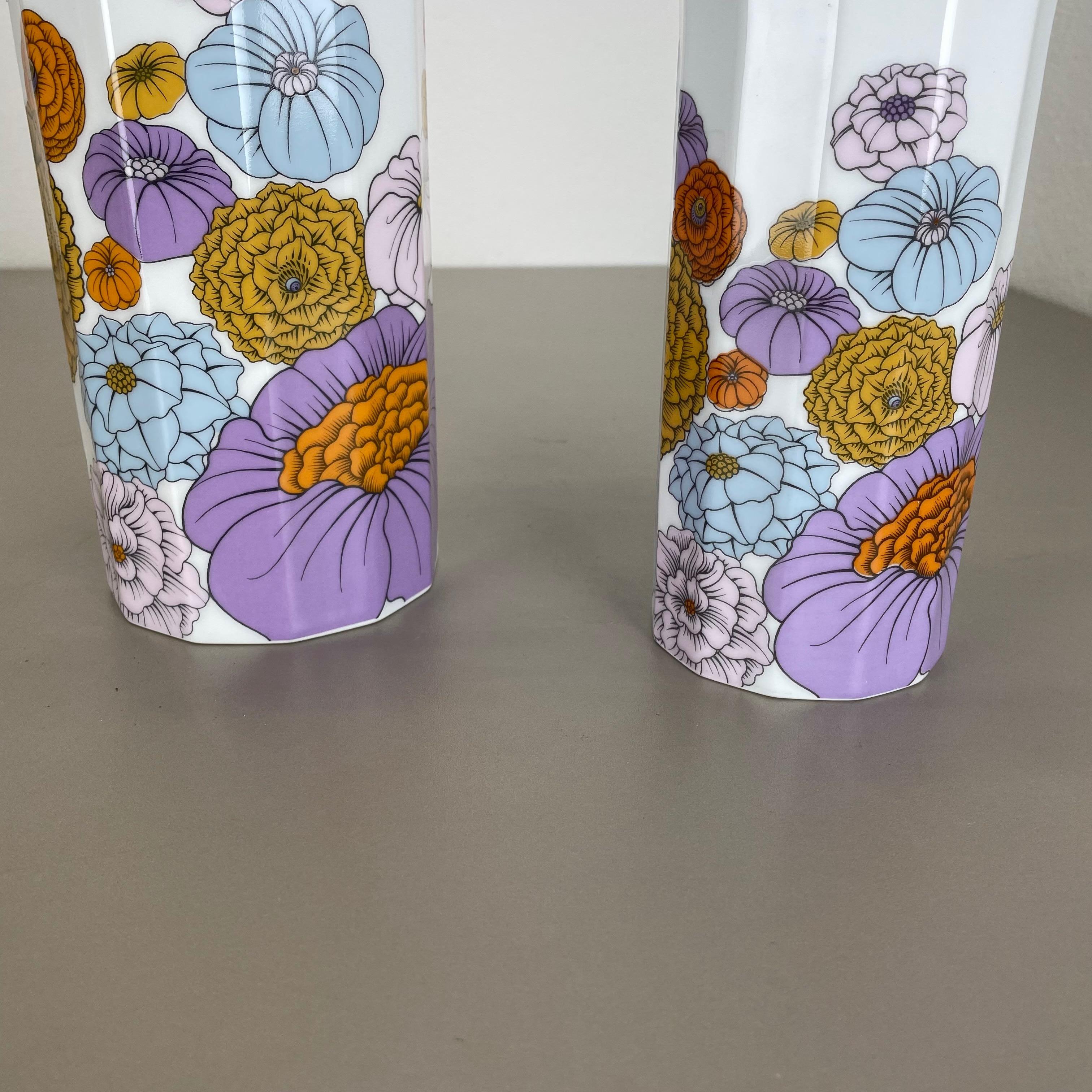 Set of 2 Floral Vases Tapio Wirkkala Polygon Rosenthal Studio Line Germany 1980s For Sale 2