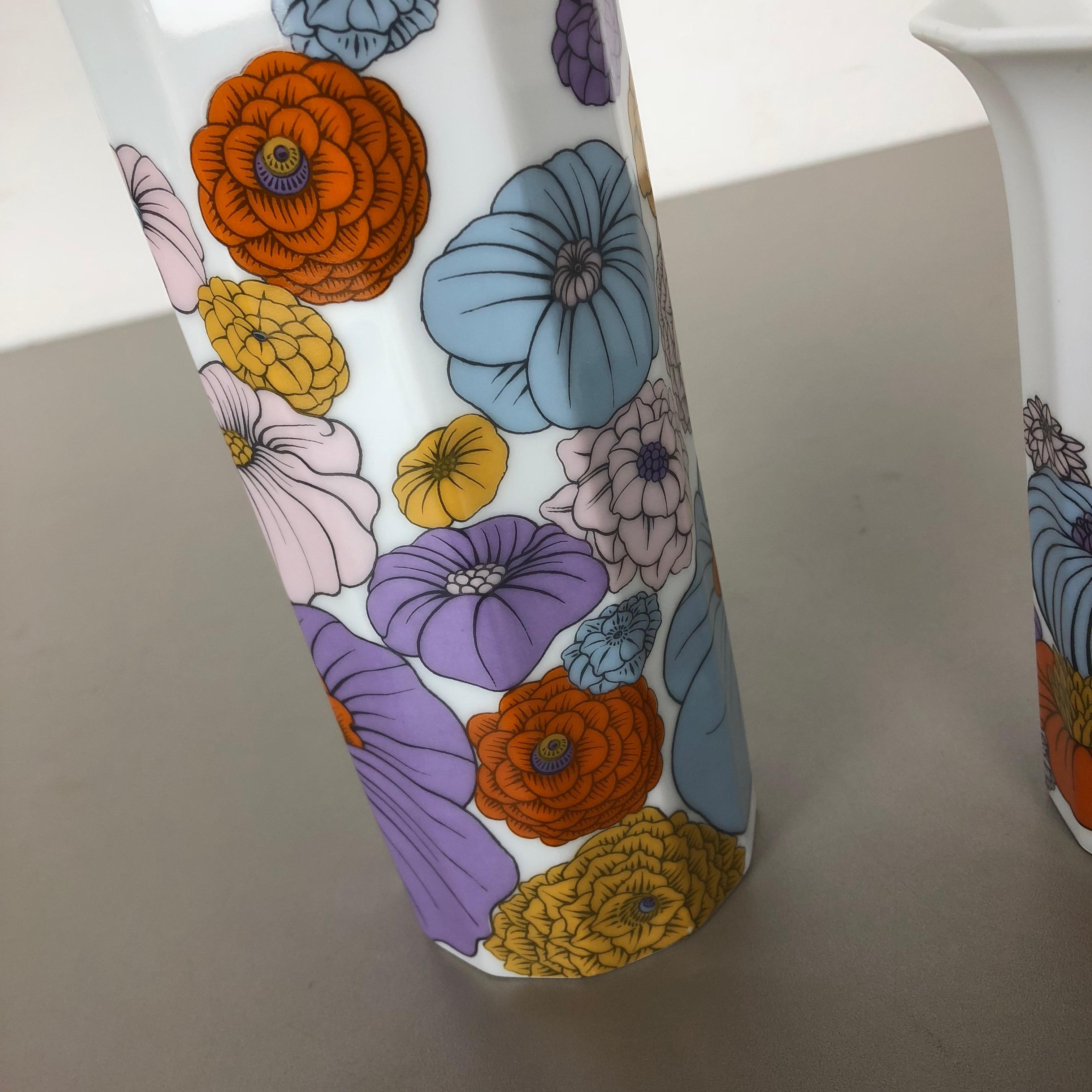 Set of 2 Floral Vases Tapio Wirkkala Polygon Rosenthal Studio Line Germany 1980s 2