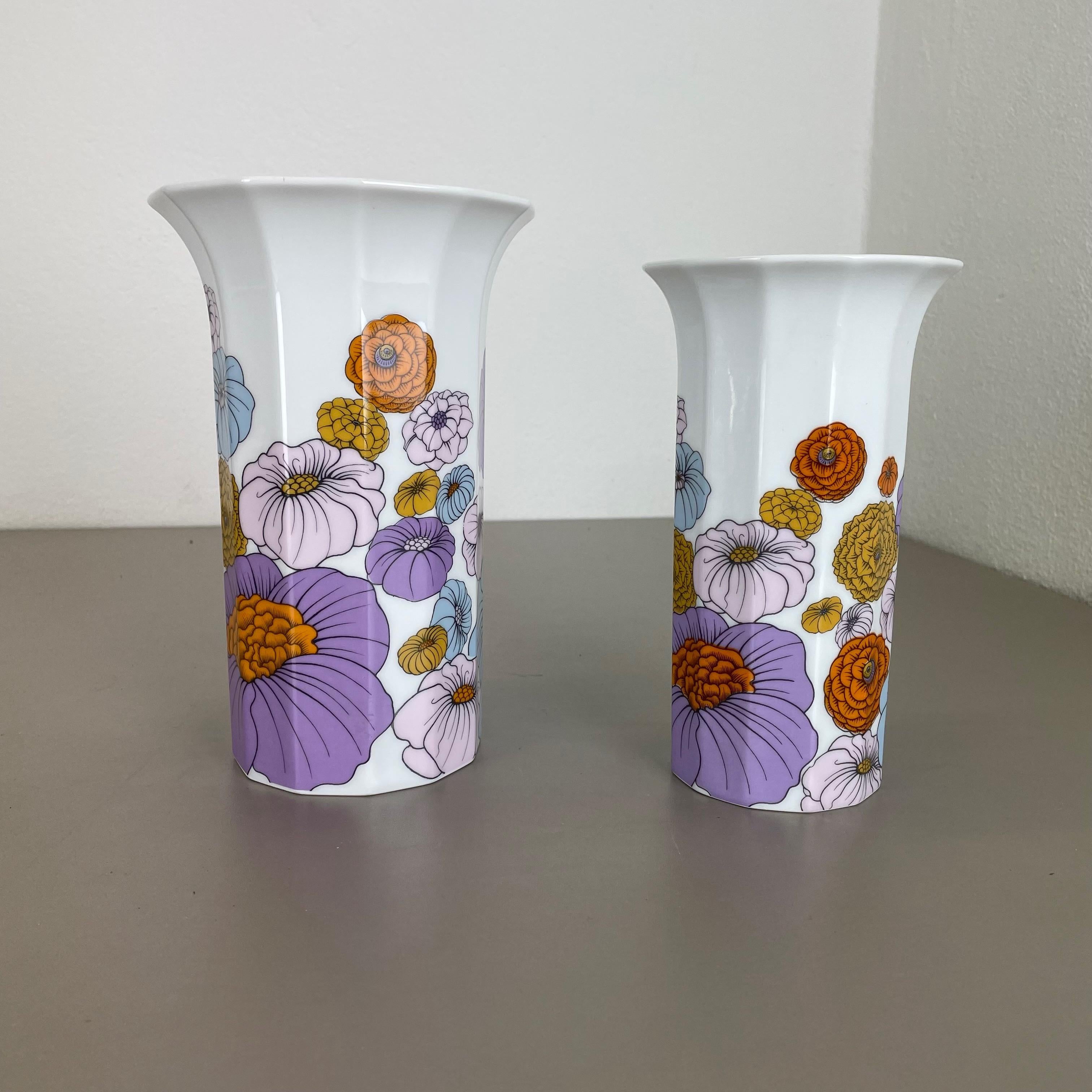 Set of 2 Floral Vases Tapio Wirkkala Polygon Rosenthal Studio Line Germany 1980s For Sale 3