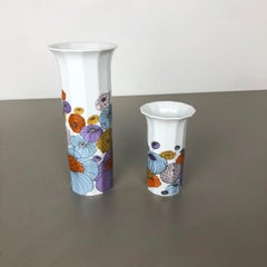Set of 2 Floral Vases Tapio Wirkkala Polygon Rosenthal Studio Line Germany 1980s