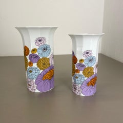 Set of 2 Floral Vases Tapio Wirkkala Polygon Rosenthal Studio Line Germany 1980s
