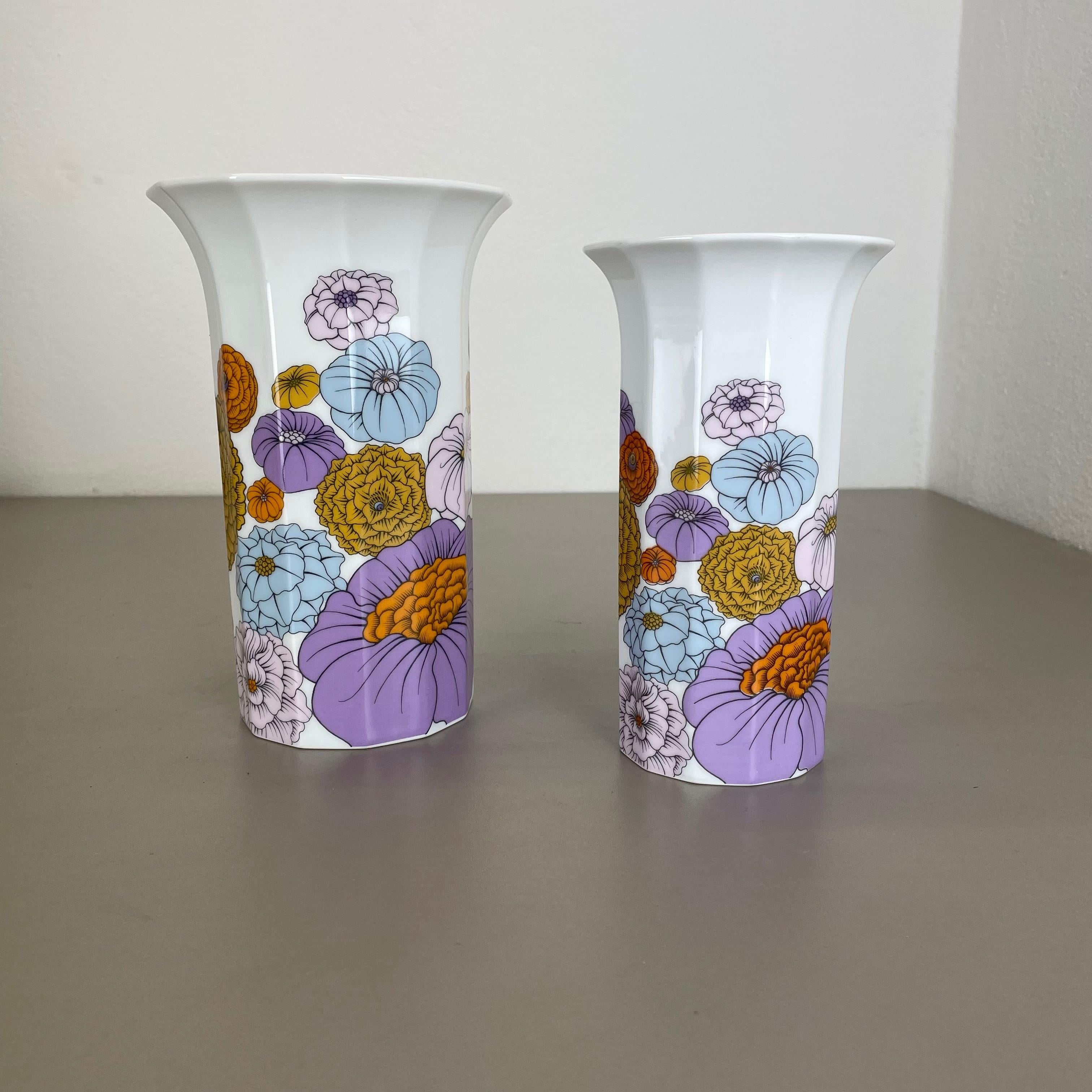 Mid-Century Modern Ensemble de 2 vases à fleurs Tapio Wirkkala Polygon Rosenthal Studio Line Allemagne des années 1980 en vente