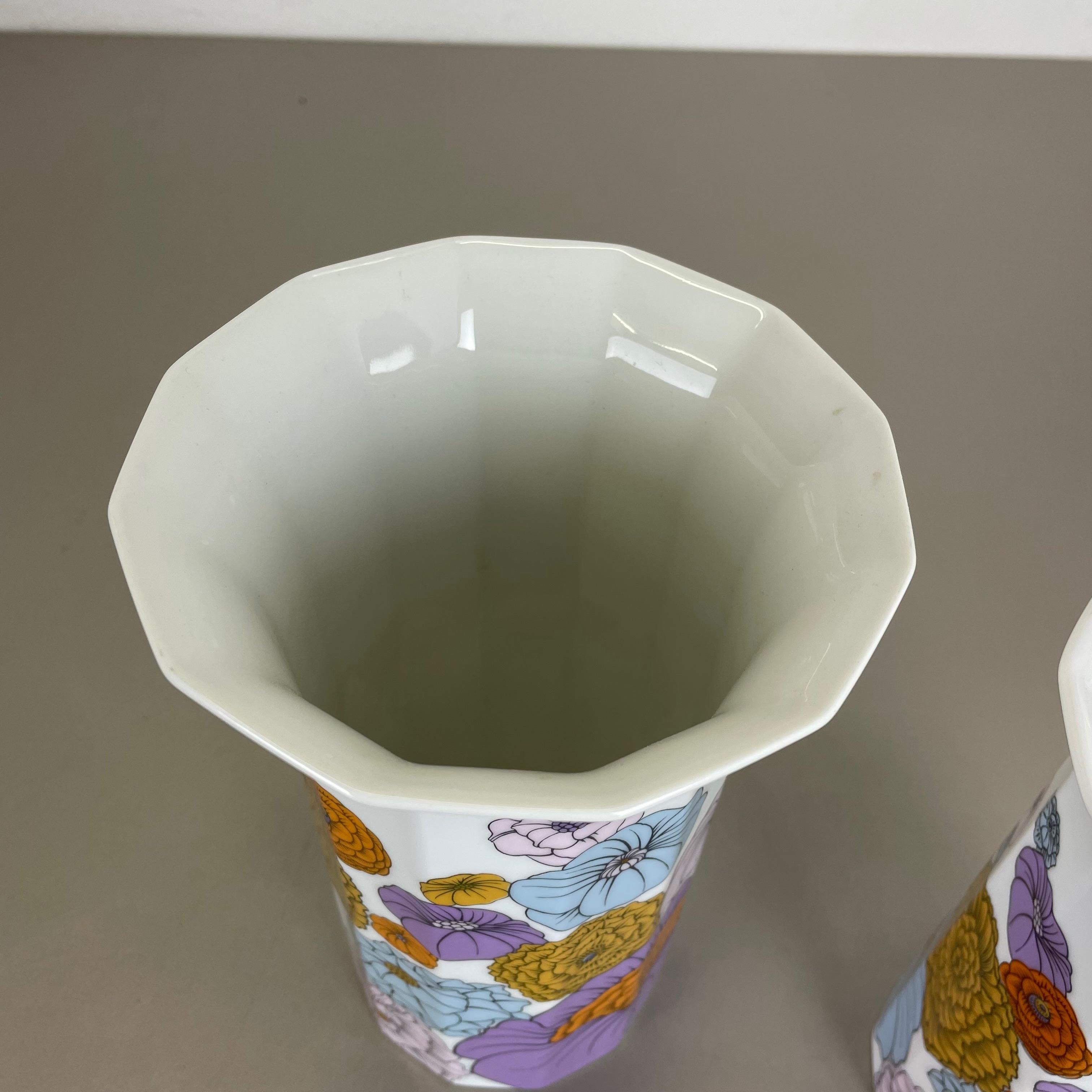 Tedesco Set di 2 vasi floreali Tapio Wirkkala Polygon Rosenthal Studio Line Germania anni '80 in vendita