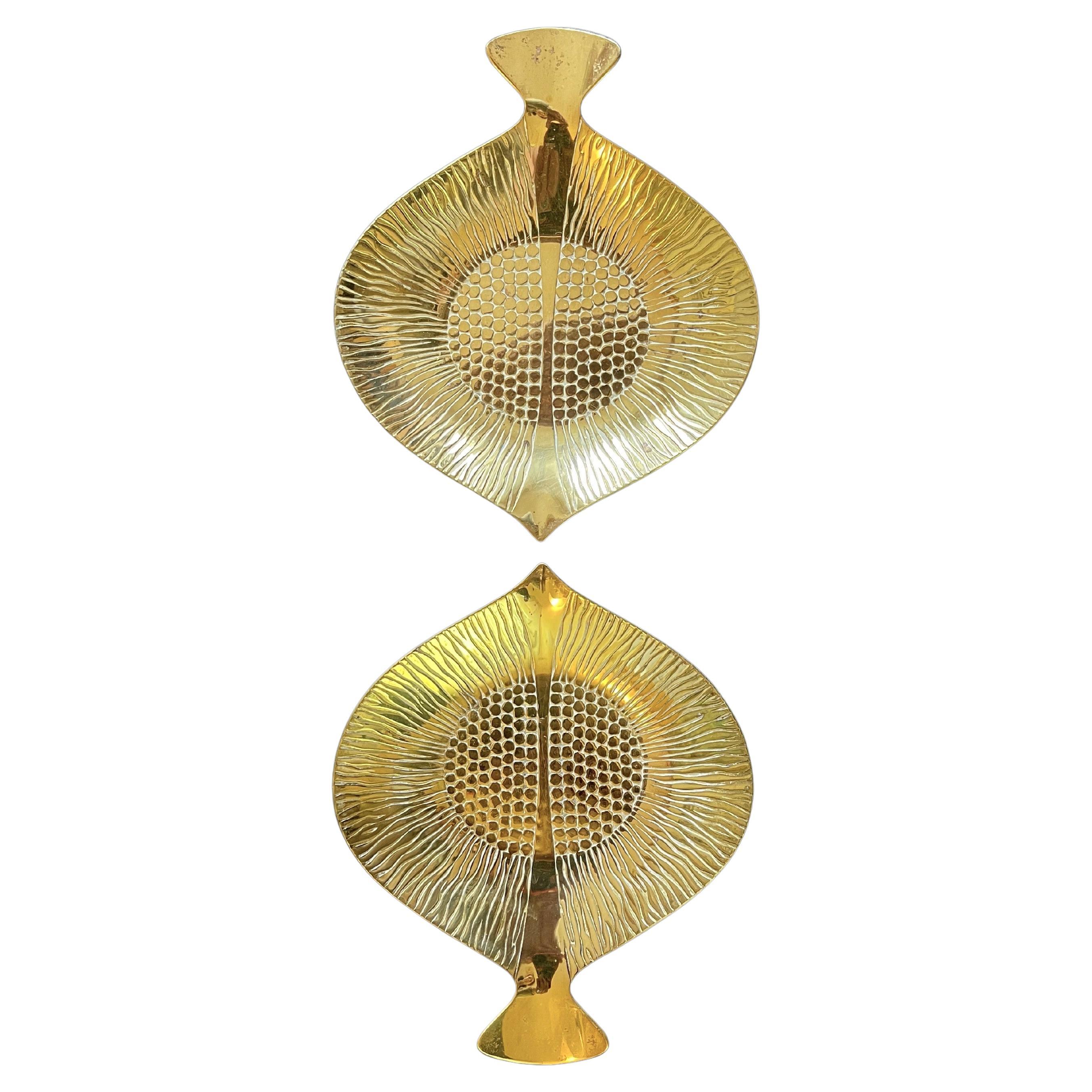 Ensemble de 2 cendriers en laiton de Grasoli Allemagne, style moderne danois, années 1960 en vente