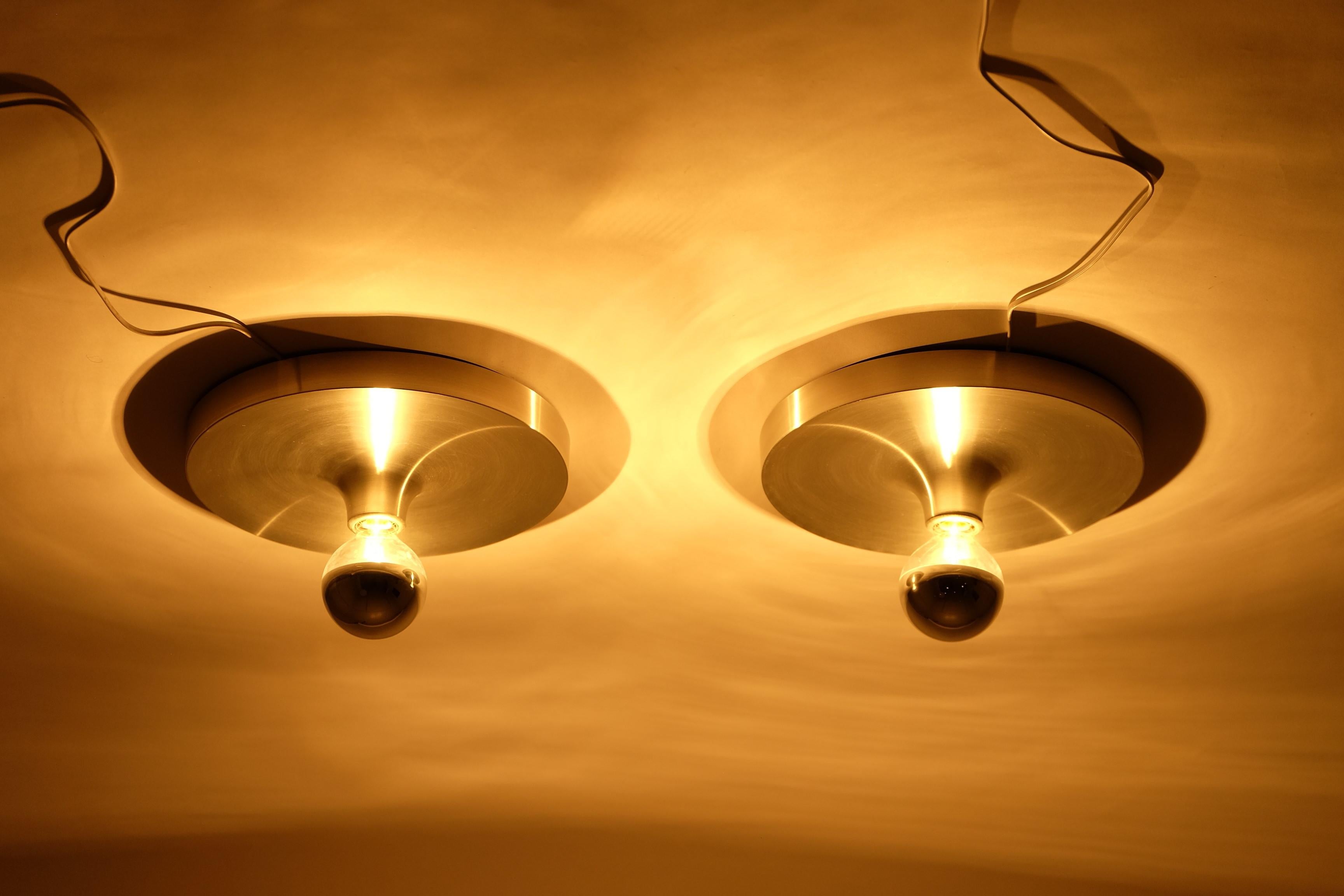 Set Of 2 Flush Mount Or Wall Lamps Charlotte Perriand Les Arcs, Germany 1970s 11