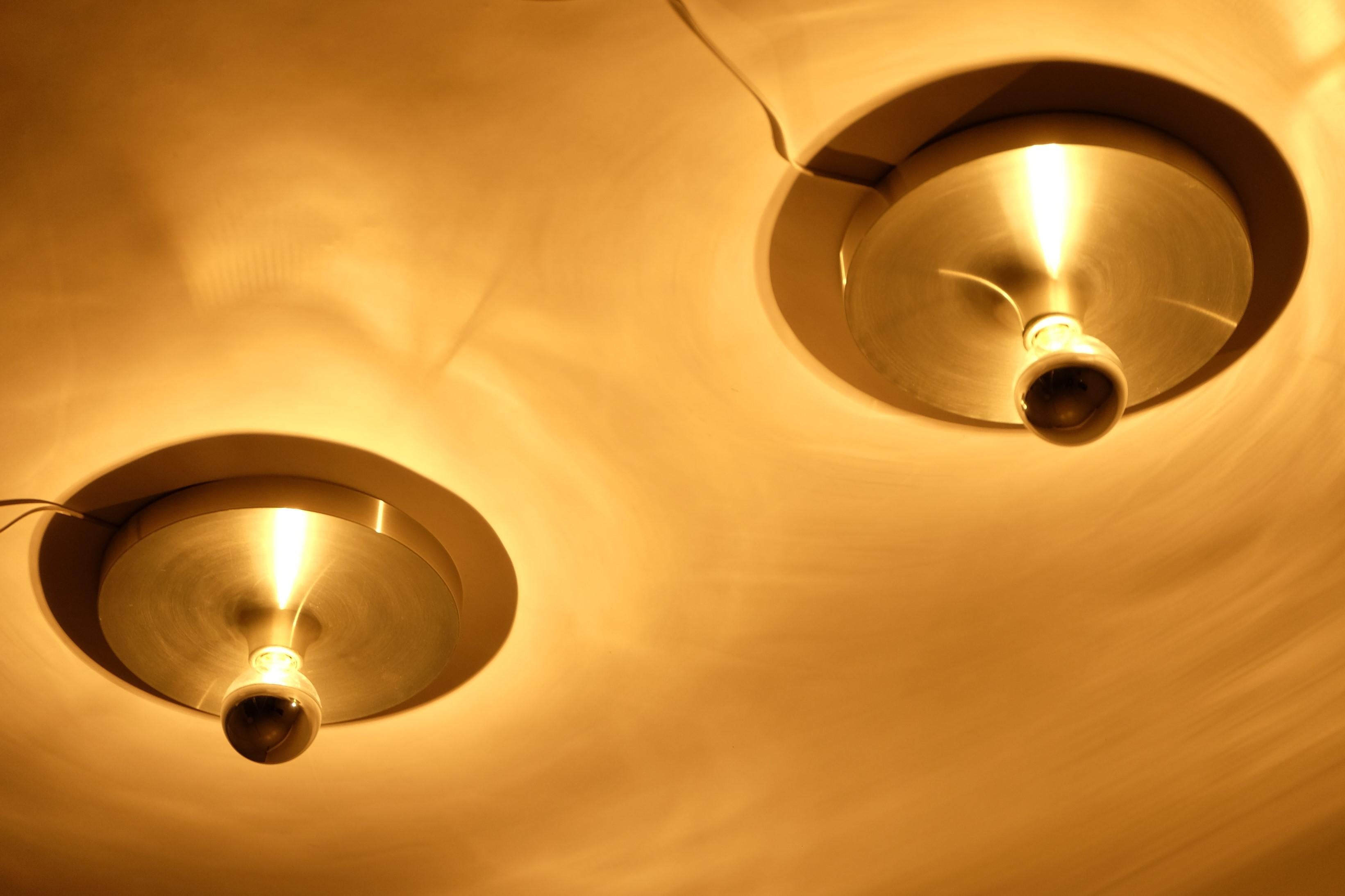 Set Of 2 Flush Mount Or Wall Lamps Charlotte Perriand Les Arcs, Germany 1970s 12
