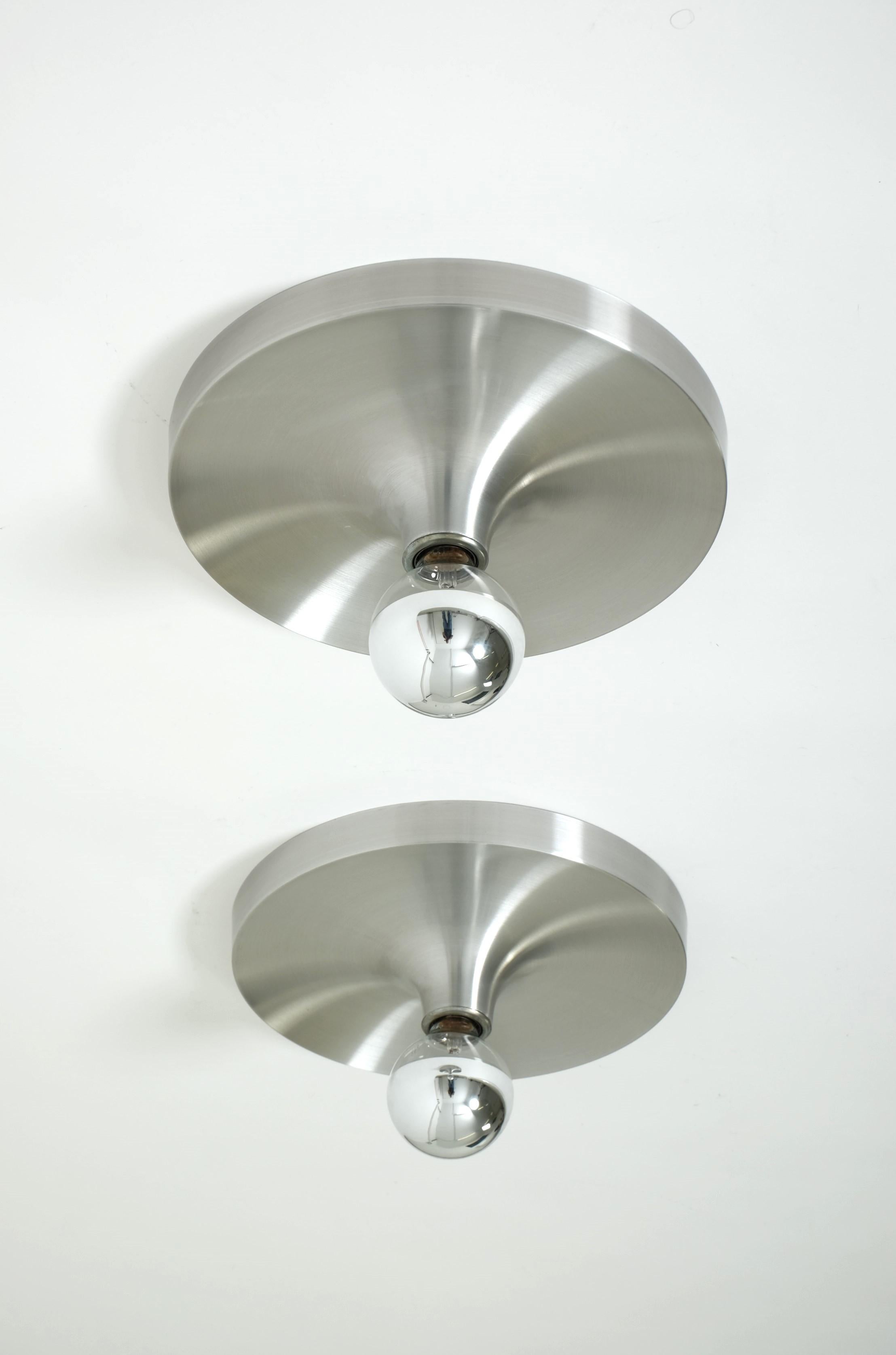 Set Of 2 Flush Mount Or Wall Lamps Charlotte Perriand Les Arcs, Germany 1970s 1