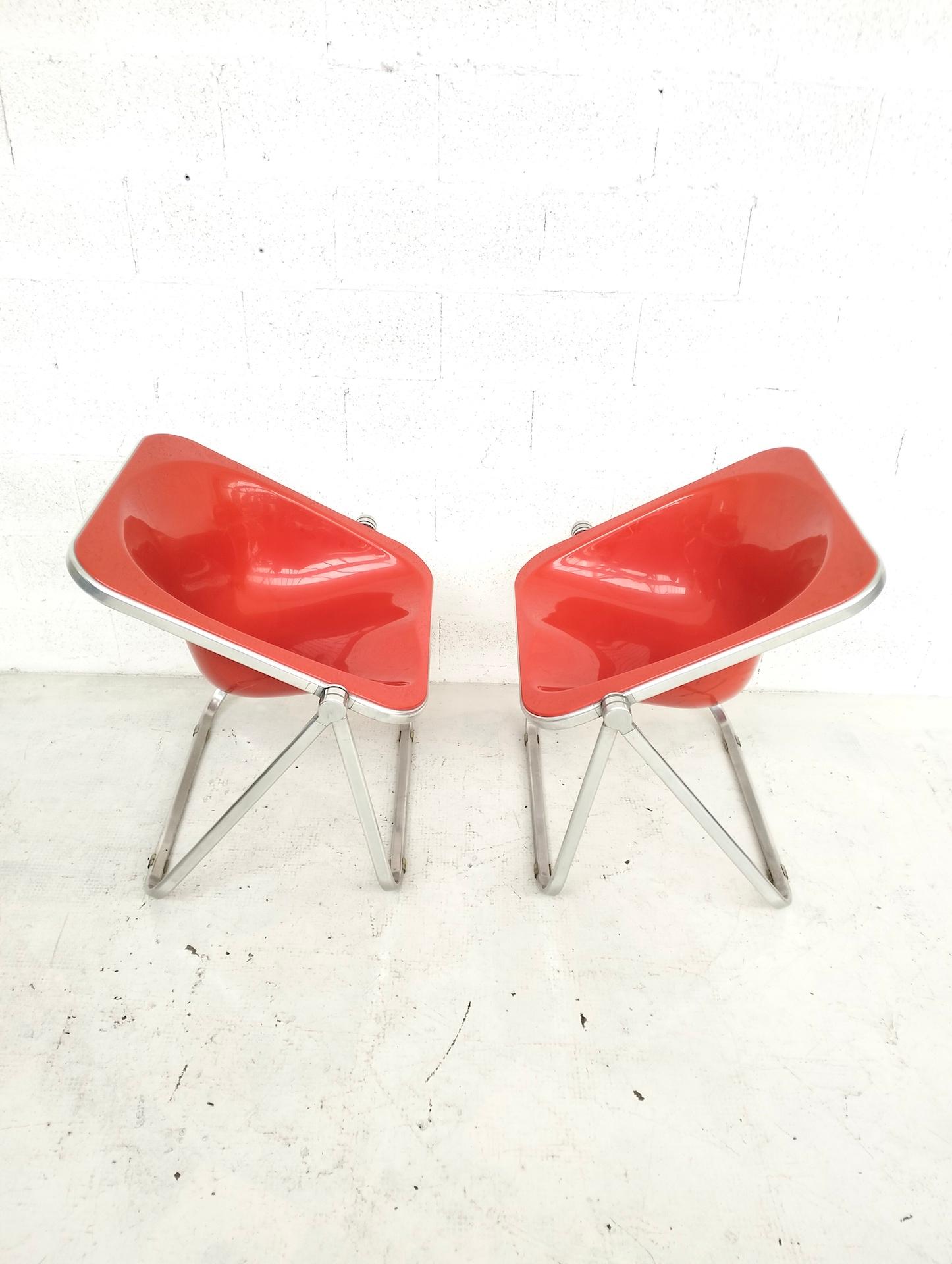 Set aus 2 klappbaren Sesseln Plona mod. von G. Piretti für Anonima Castelli, 70er Jahre im Zustand „Gut“ im Angebot in Padova, IT
