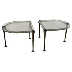 ensemble de 2 tables basses en bronze forgé par Lothar Klute