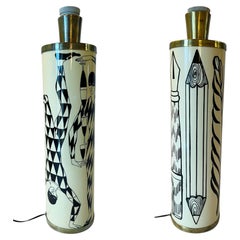 Set of 2 FORNASETTI Vintage Table Lamps for Clémence