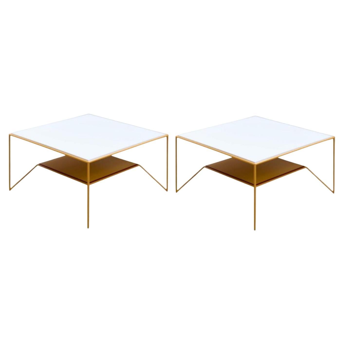 Set of 2 Four Levels Coffee Tables by Maria Scarpulla