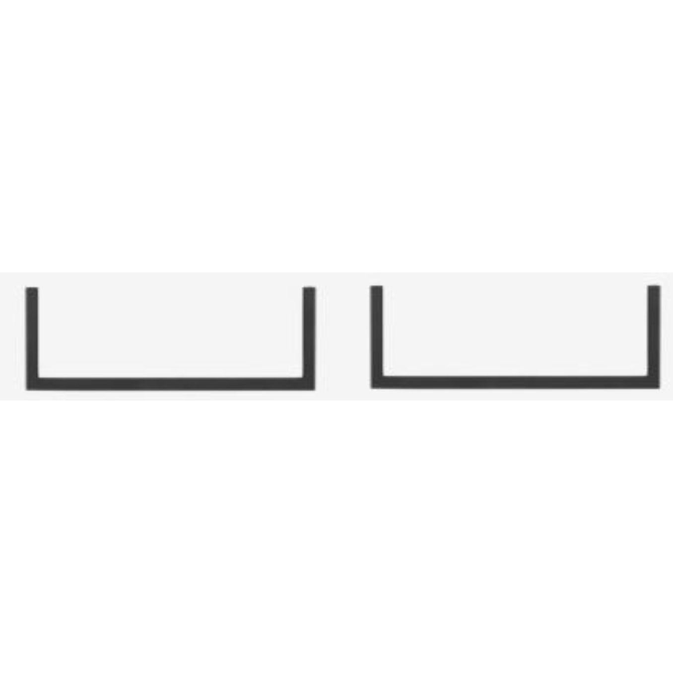 Set of 2 frame 35 Rail by Lassen.
Dimensions: W 10 x D 28 x H 12 cm. 
Materials: Metal.
Also available in different dimensions.
Weight: 1 Kg

By Lassen is a Danish design brand focused on iconic designs created by Mogens and Flemming Lassen,