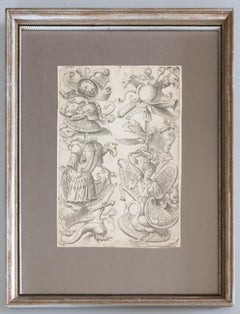 Set of 2 Framed Antique Italian Neoclassical 1553 Engravings by Antonio Lafreri