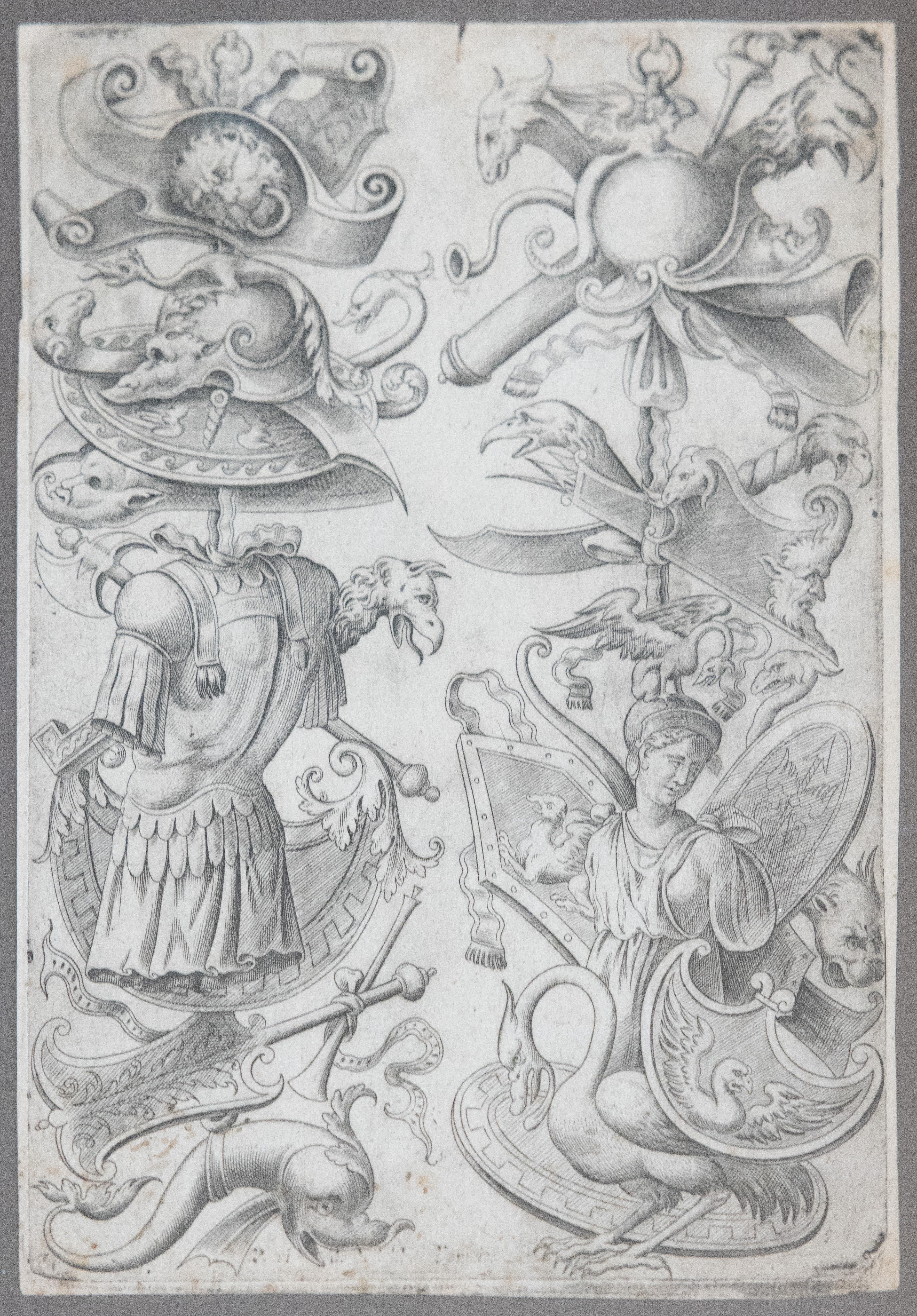 Néoclassique Ensemble de 2 gravures néoclassiques italiennes anciennes encadrées de 1553 d'Antonio Lafreri en vente