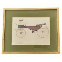 Set of 2 Framed Carriages Engravings from the Hermès Collection RARE